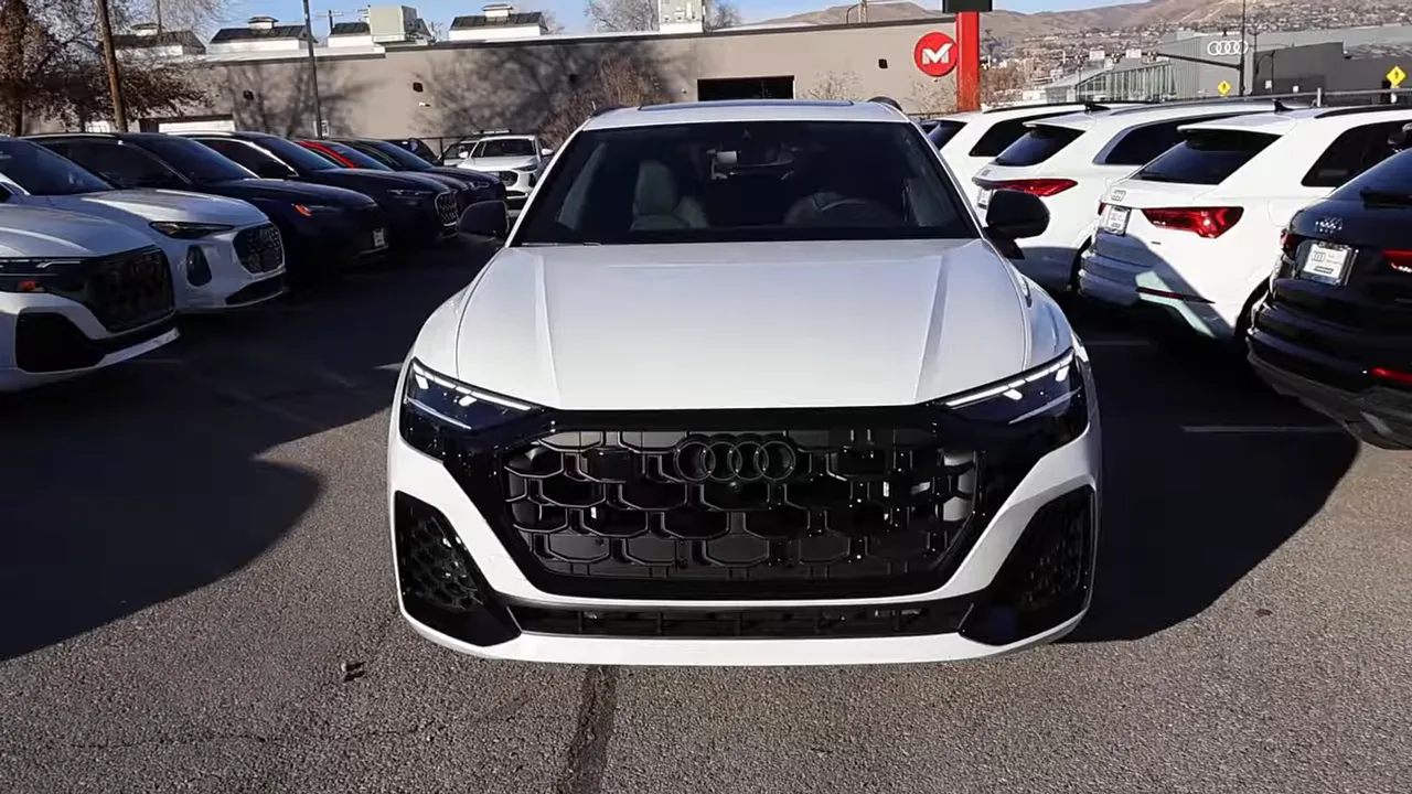 2026 Audi SQ8 front view showing black grille and headlights