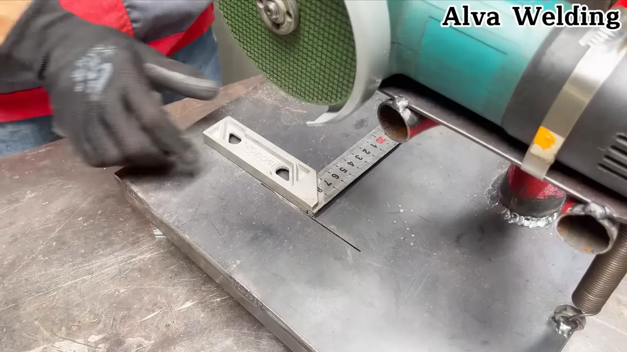 Final tool assembled and mounted; showing position for cutting test