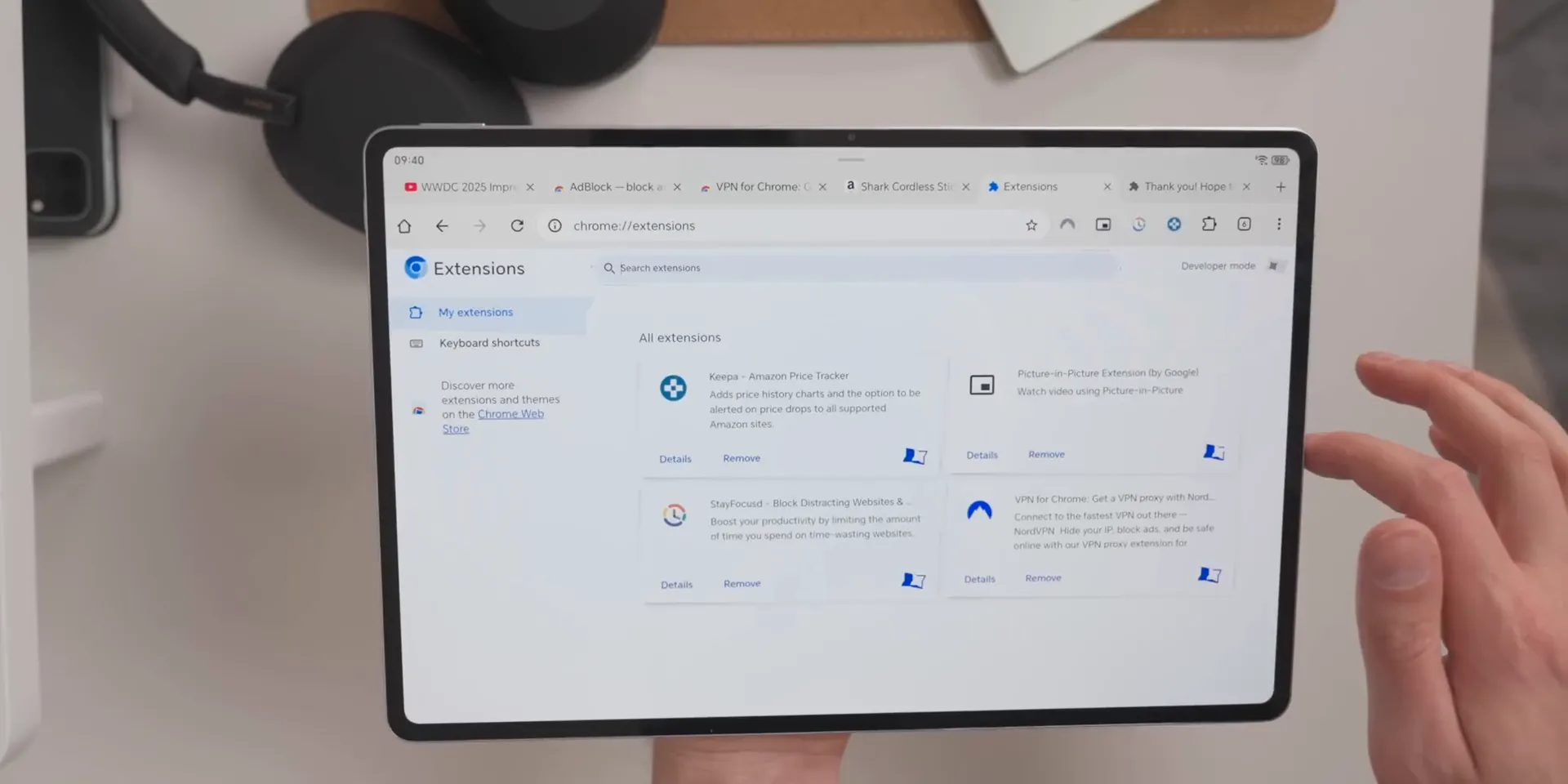 No official Google extension support for Chrome on Android phones or tablets