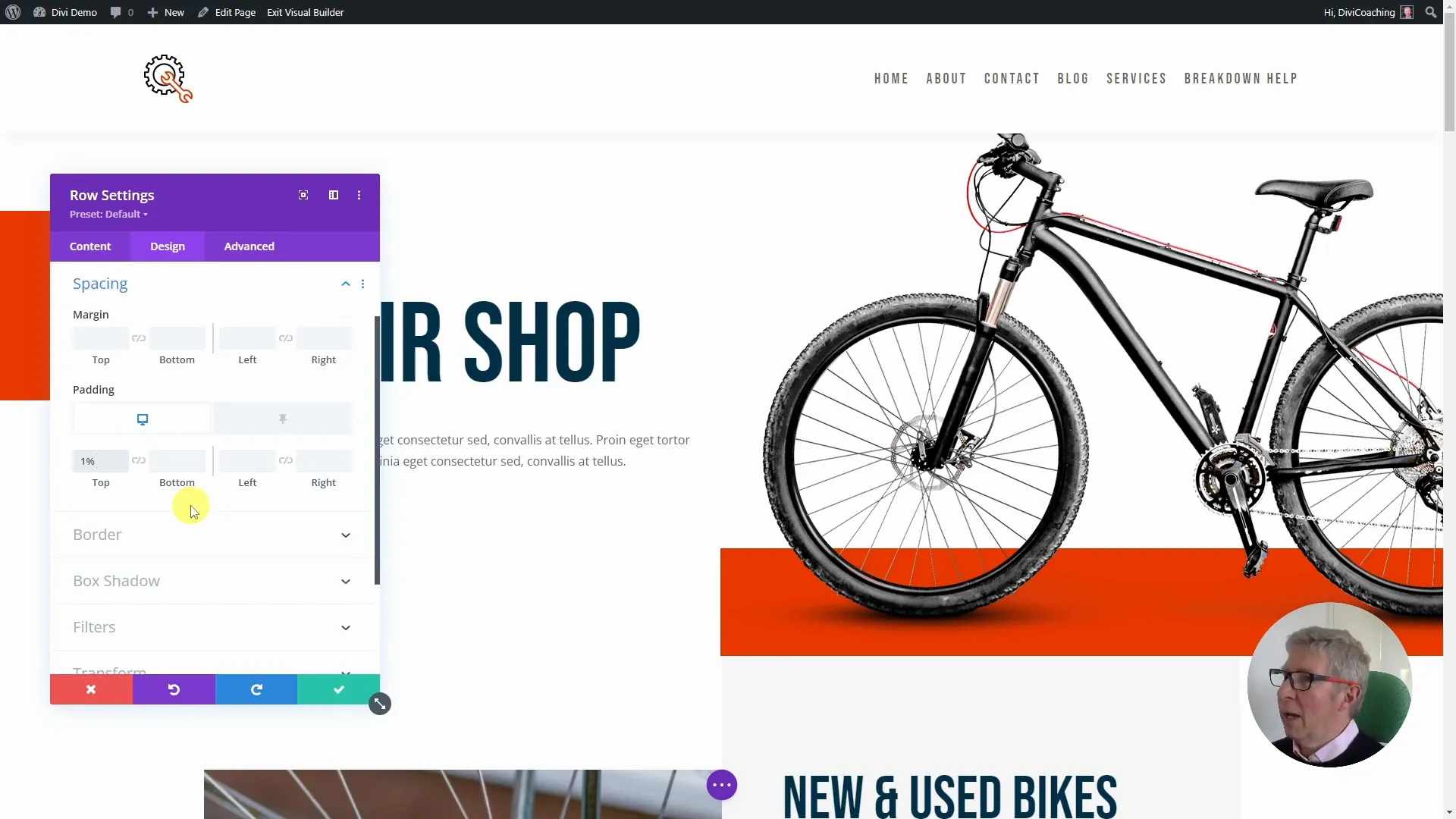 Padding für normalen und Sticky Zustand einstellen