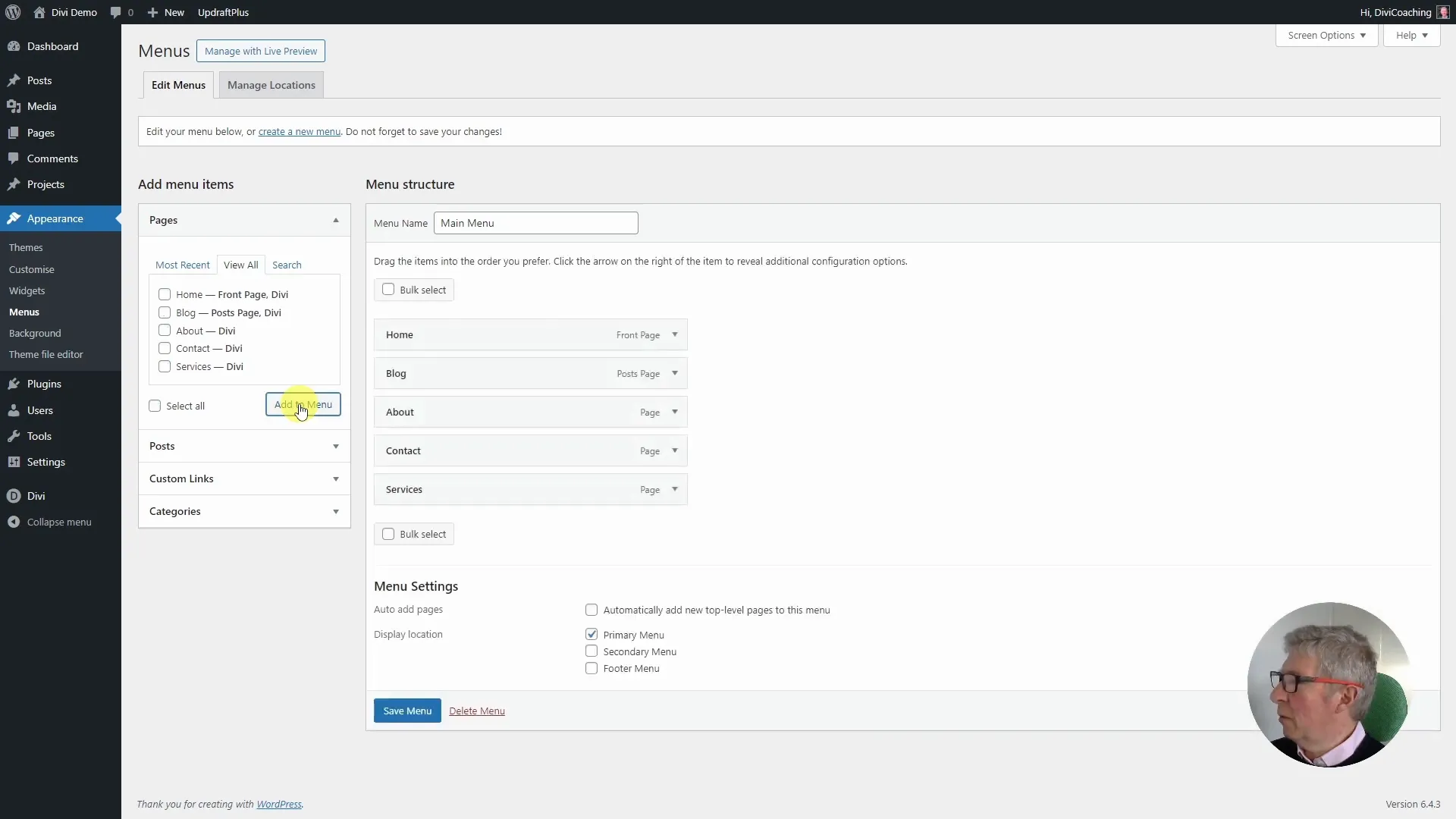 WordPress Menü im Dashboard erstellen und Seiten hinzufügen