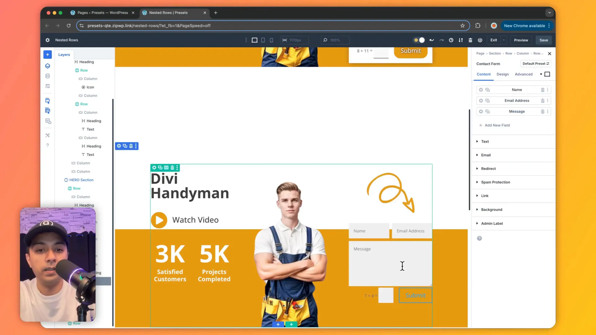 Komplexe verschachtelte Reihen mit Text und Überschriften