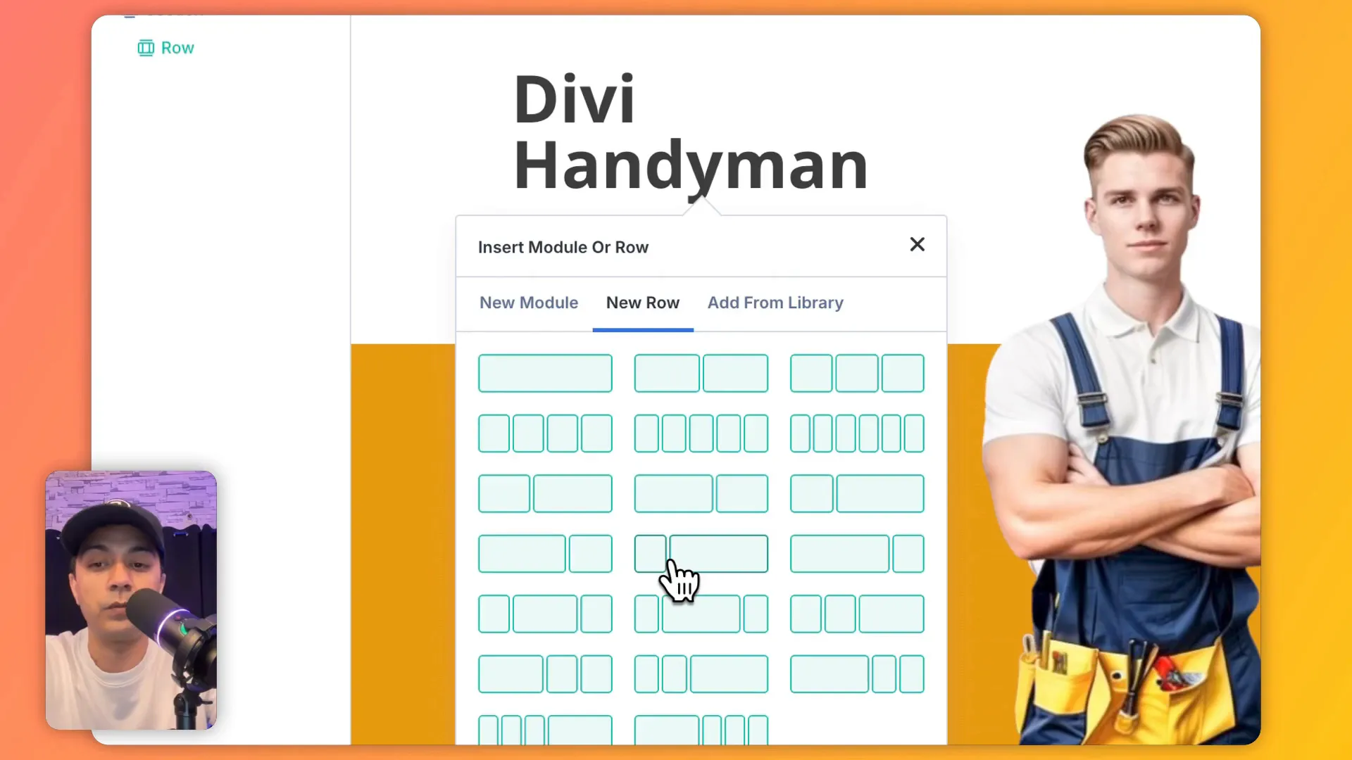 Hinzufügen einer verschachtelten Reihe mit zwei Spalten