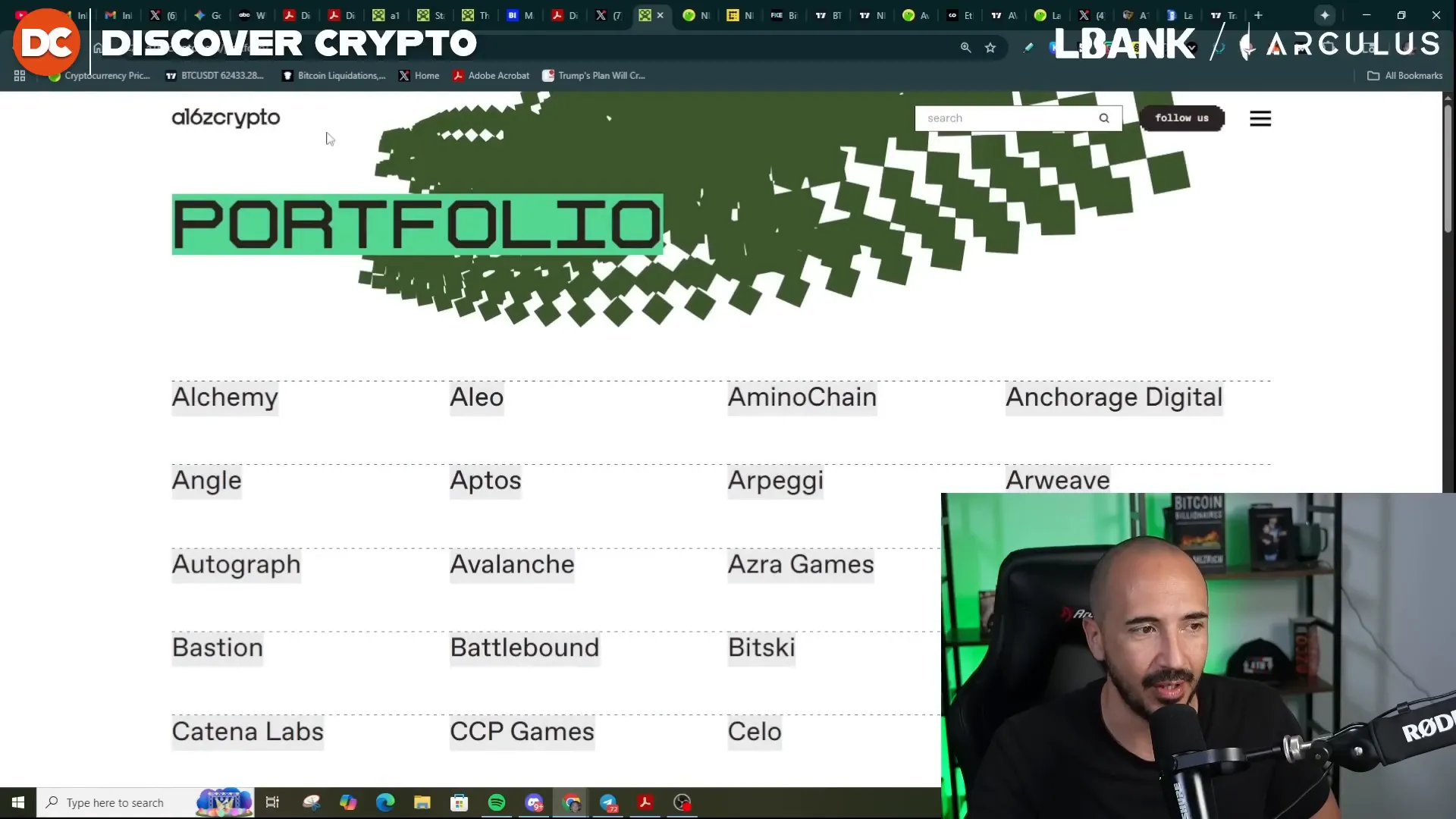 a16z crypto portfolio altcoin list