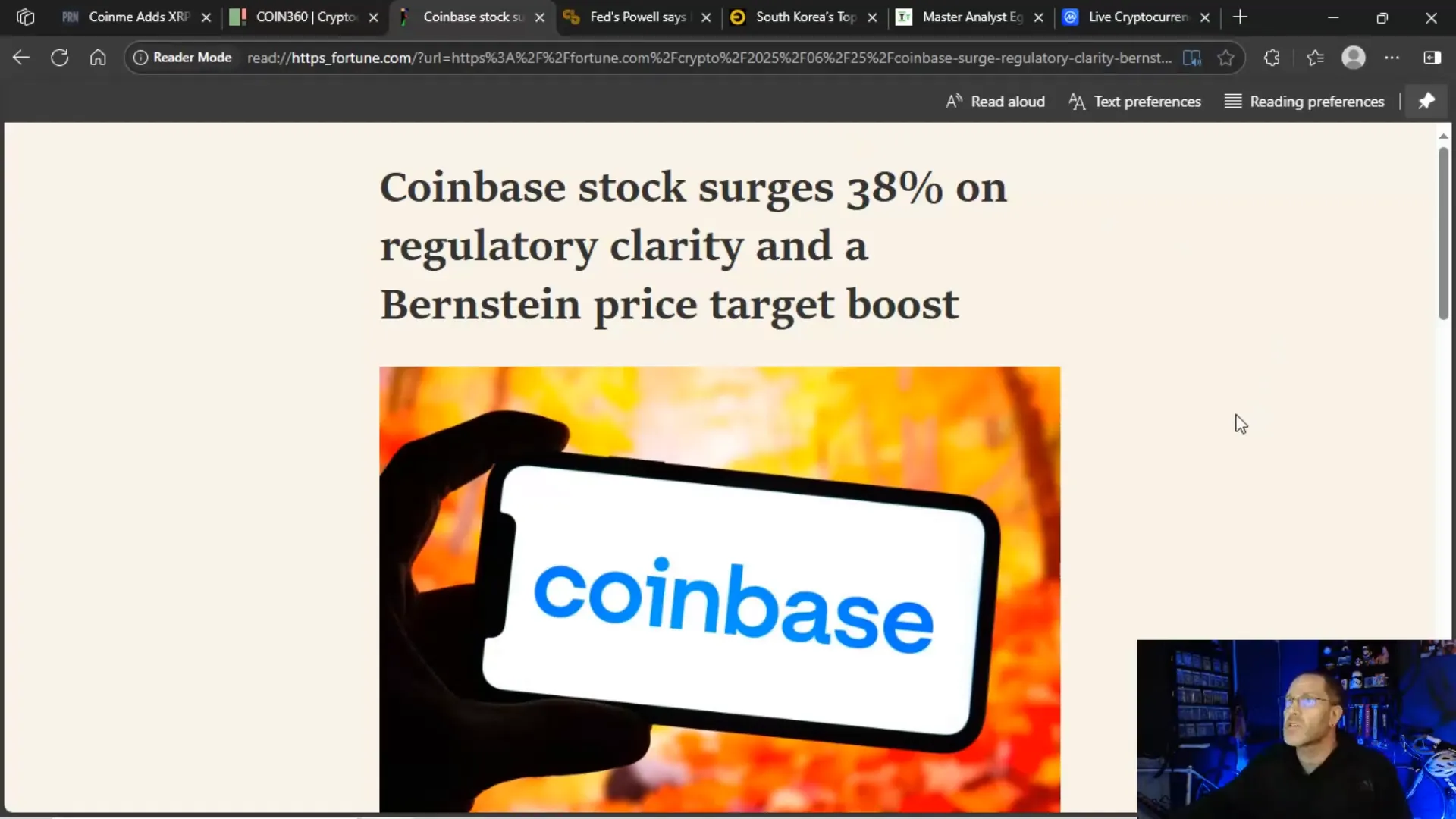 Coinbase stock price soaring with crypto market volatility