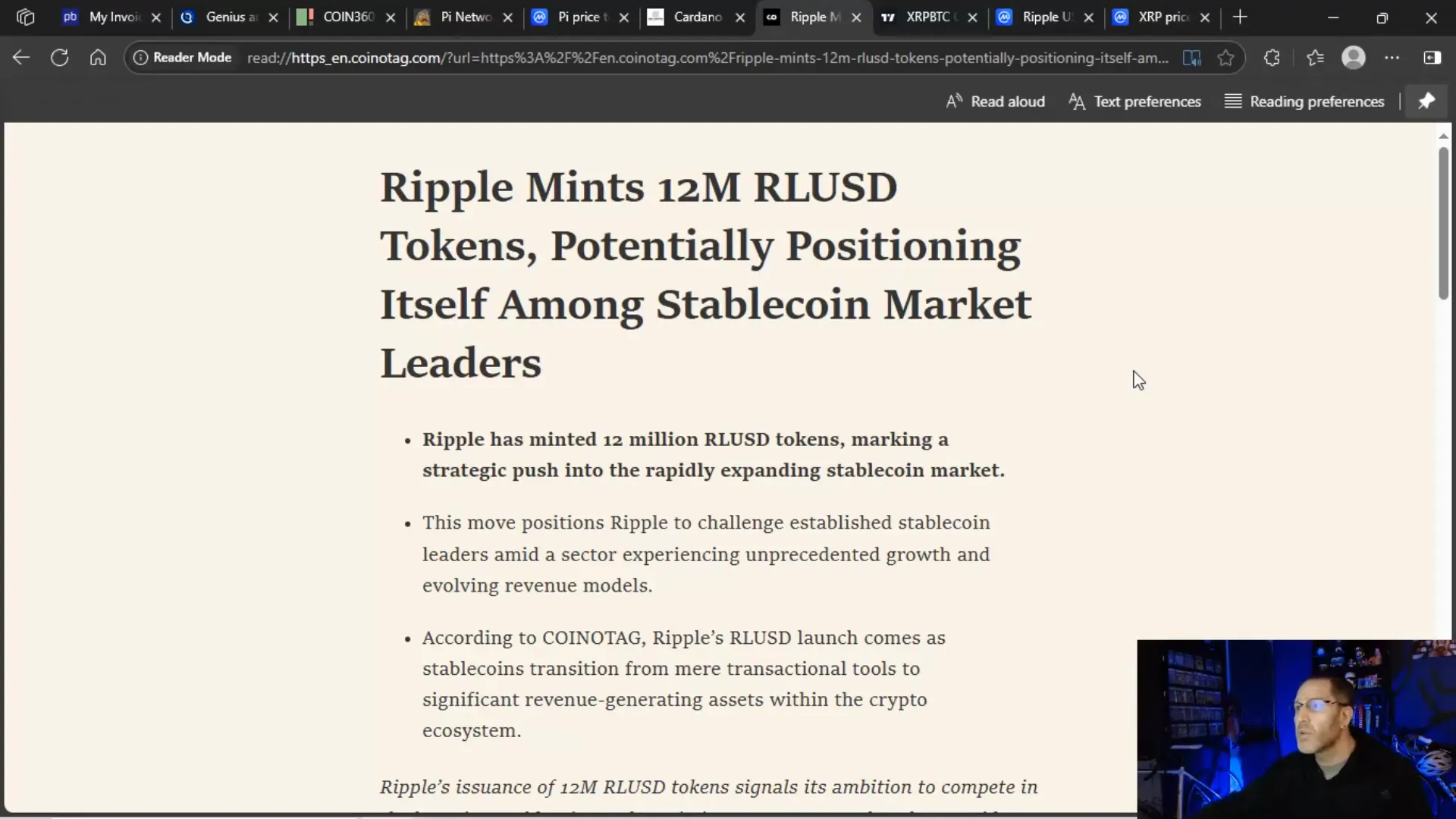 Ripple minting RLUSD tokens on Ethereum blockchain