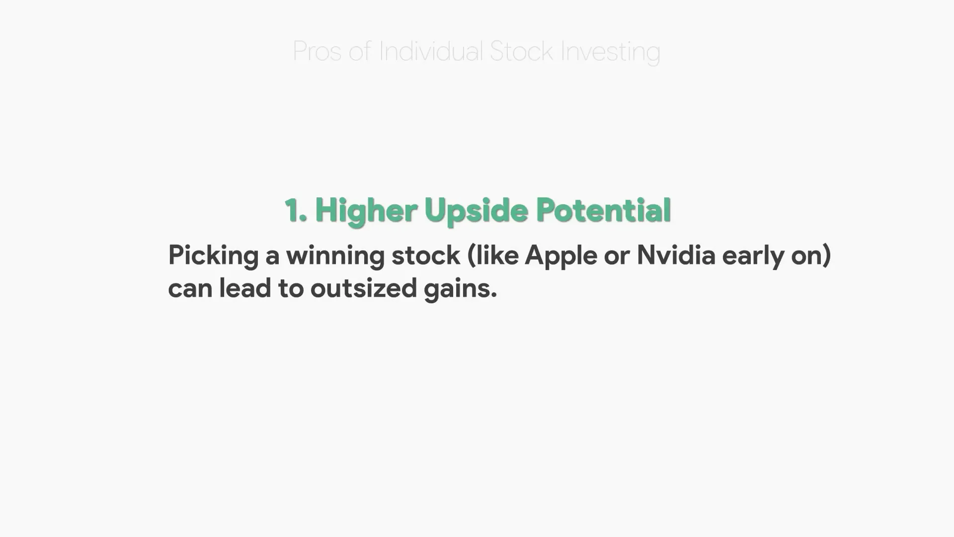 Individual stock investing benefits list