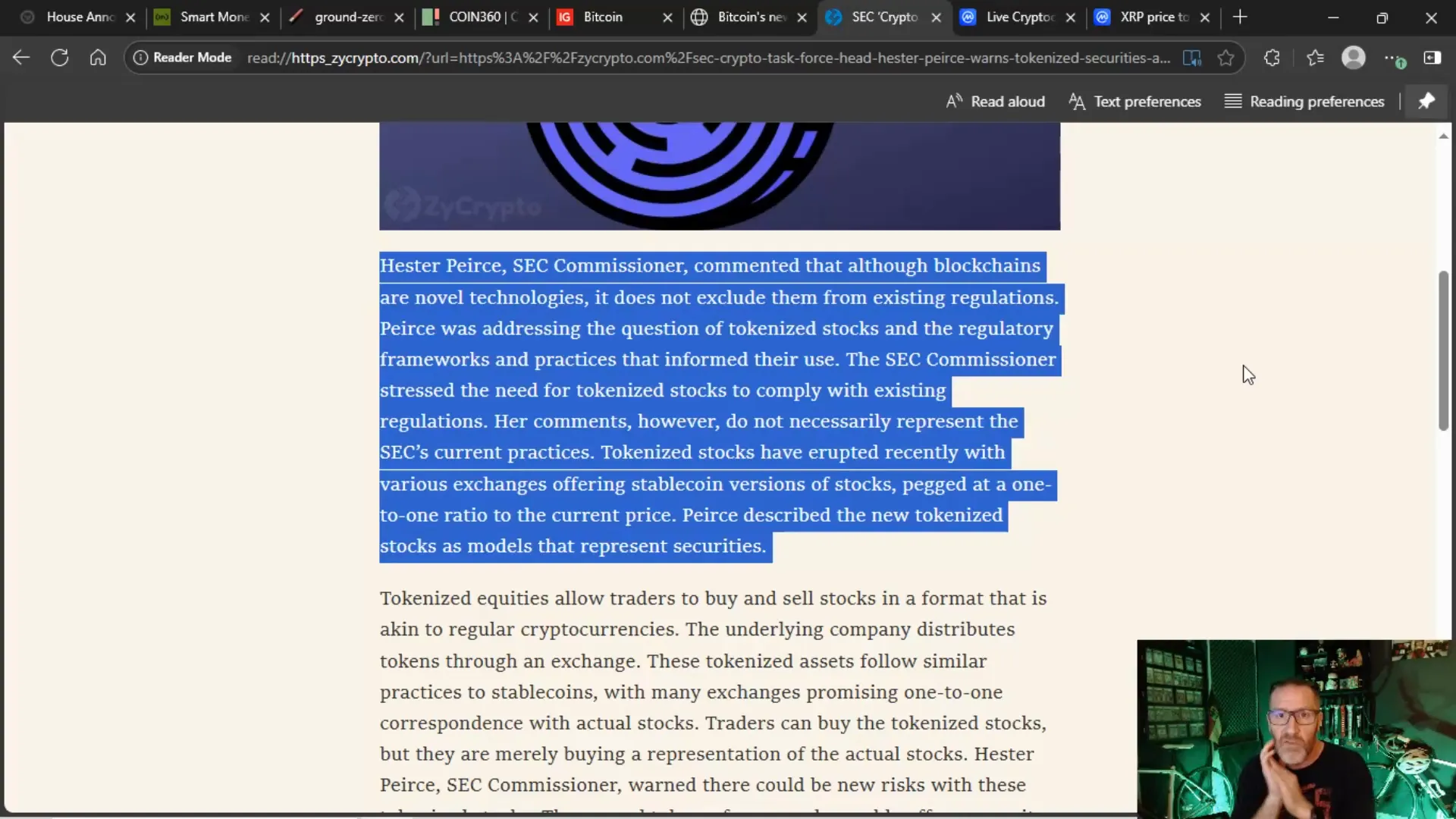 SEC Commissioner Hester Peirce discussing tokenized securities
