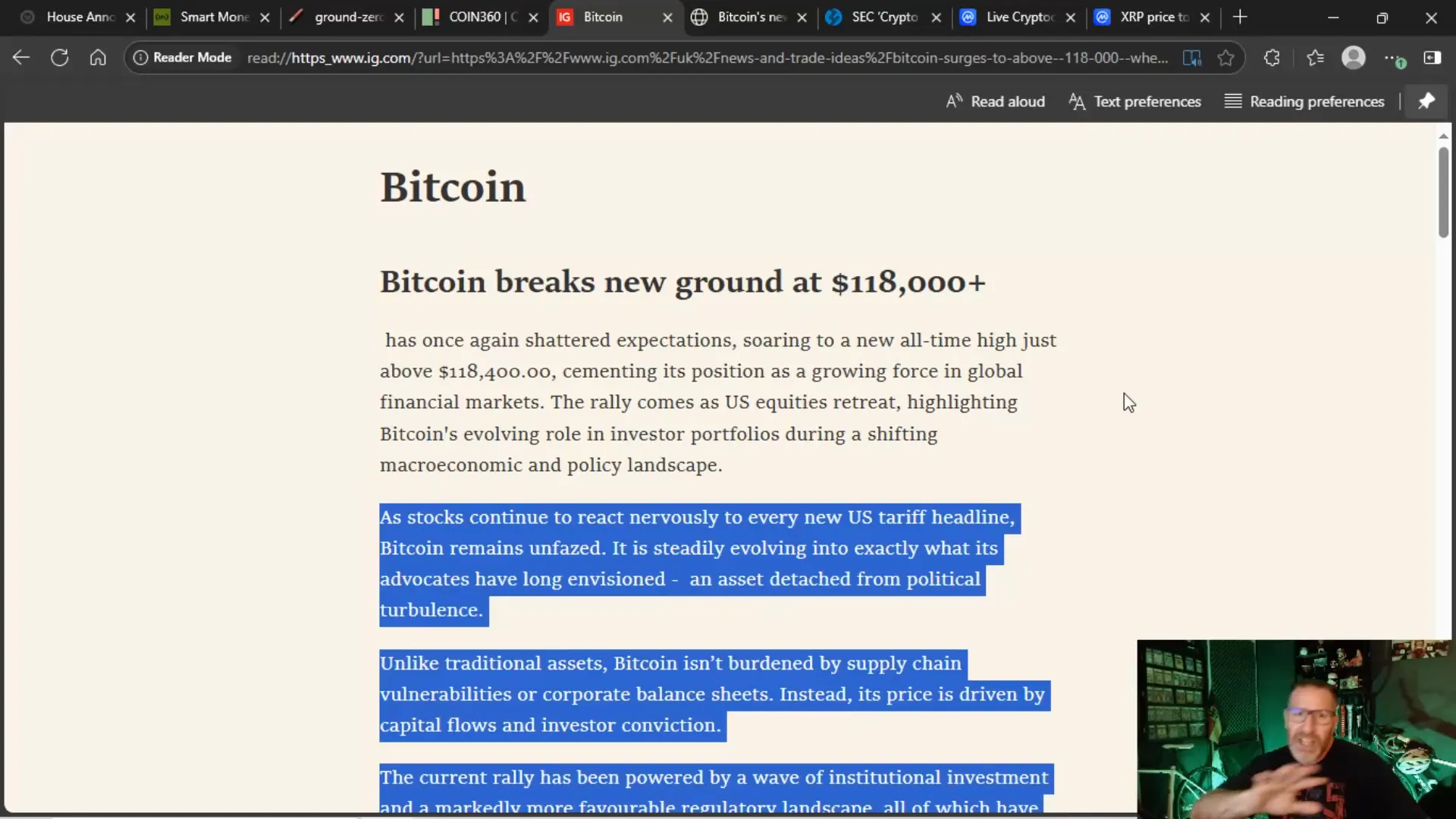Bitcoin price breaking new ground chart