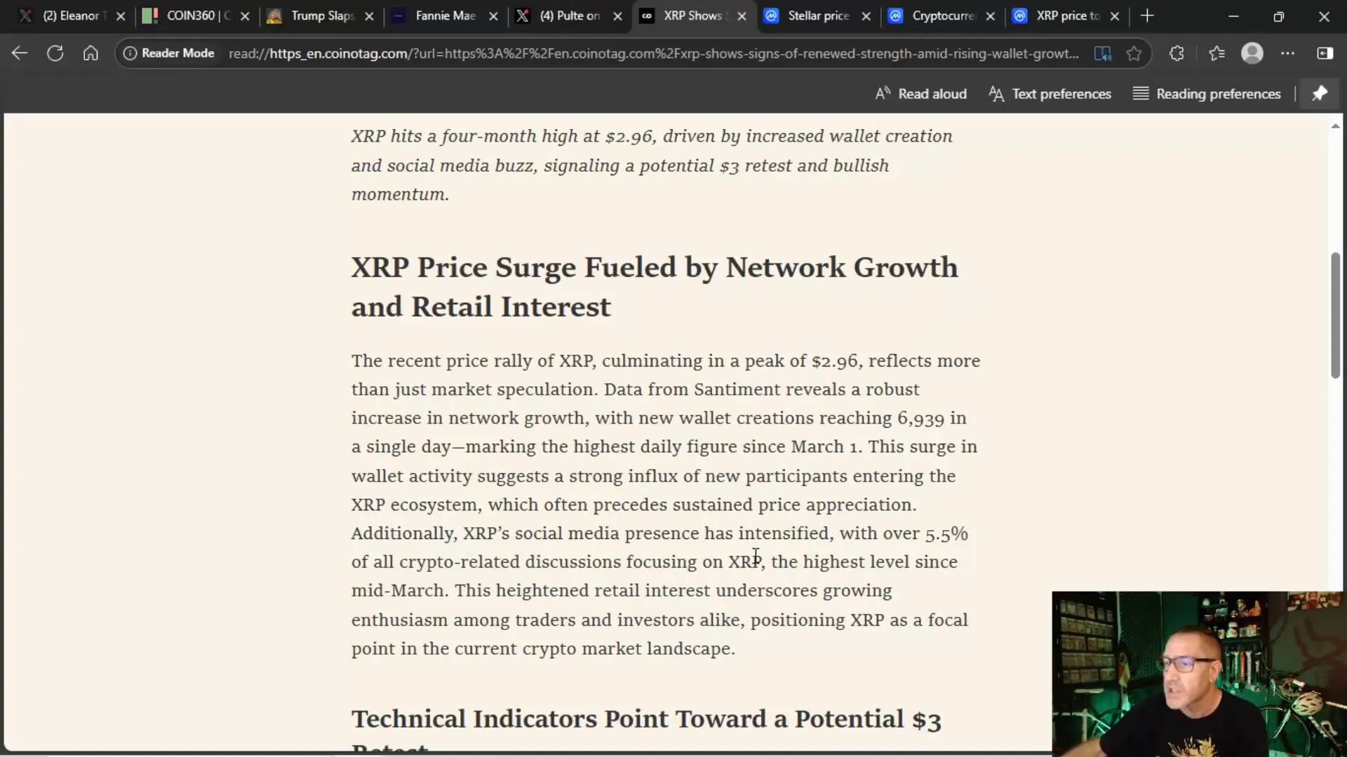 XRP and XLM Price and Volume Comparison