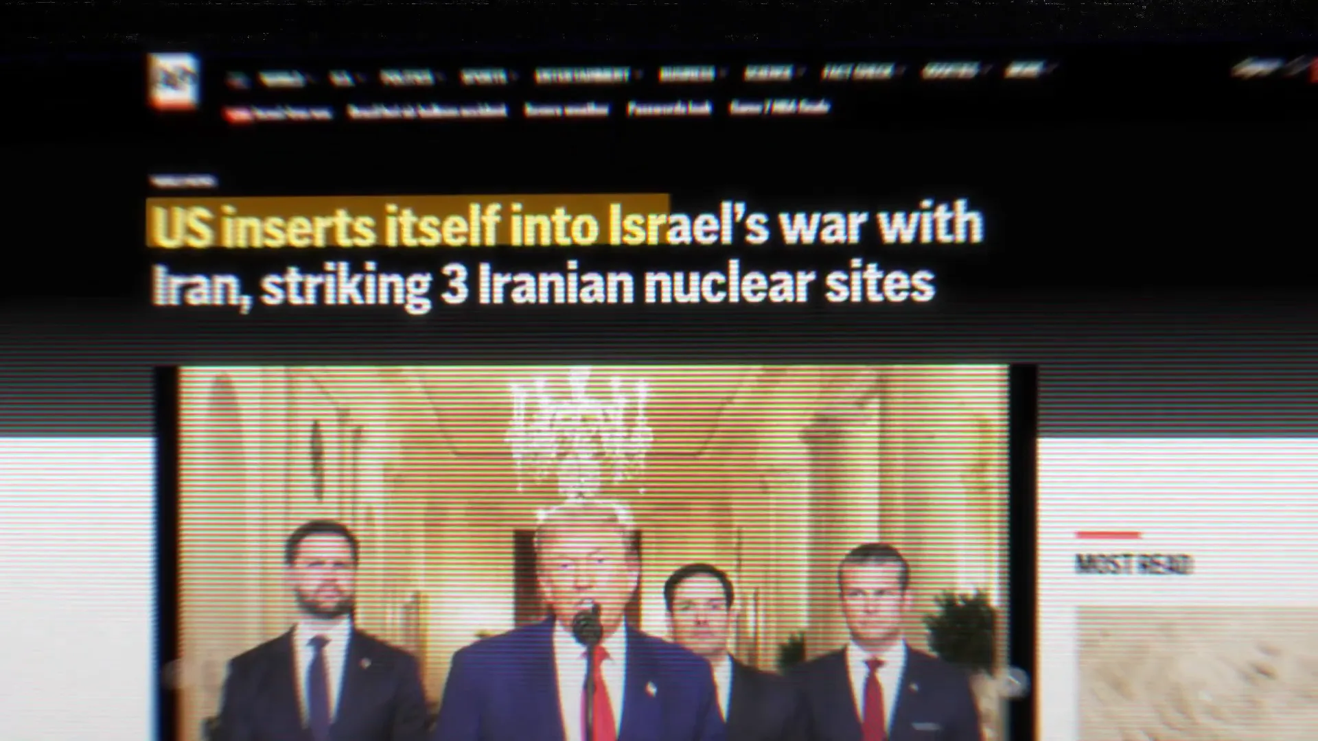 President Trump announcing successful military strikes on Iranian nuclear sites