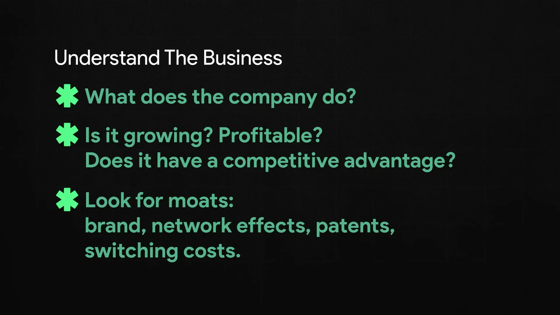 Professor teaching about competitive advantage and business moats