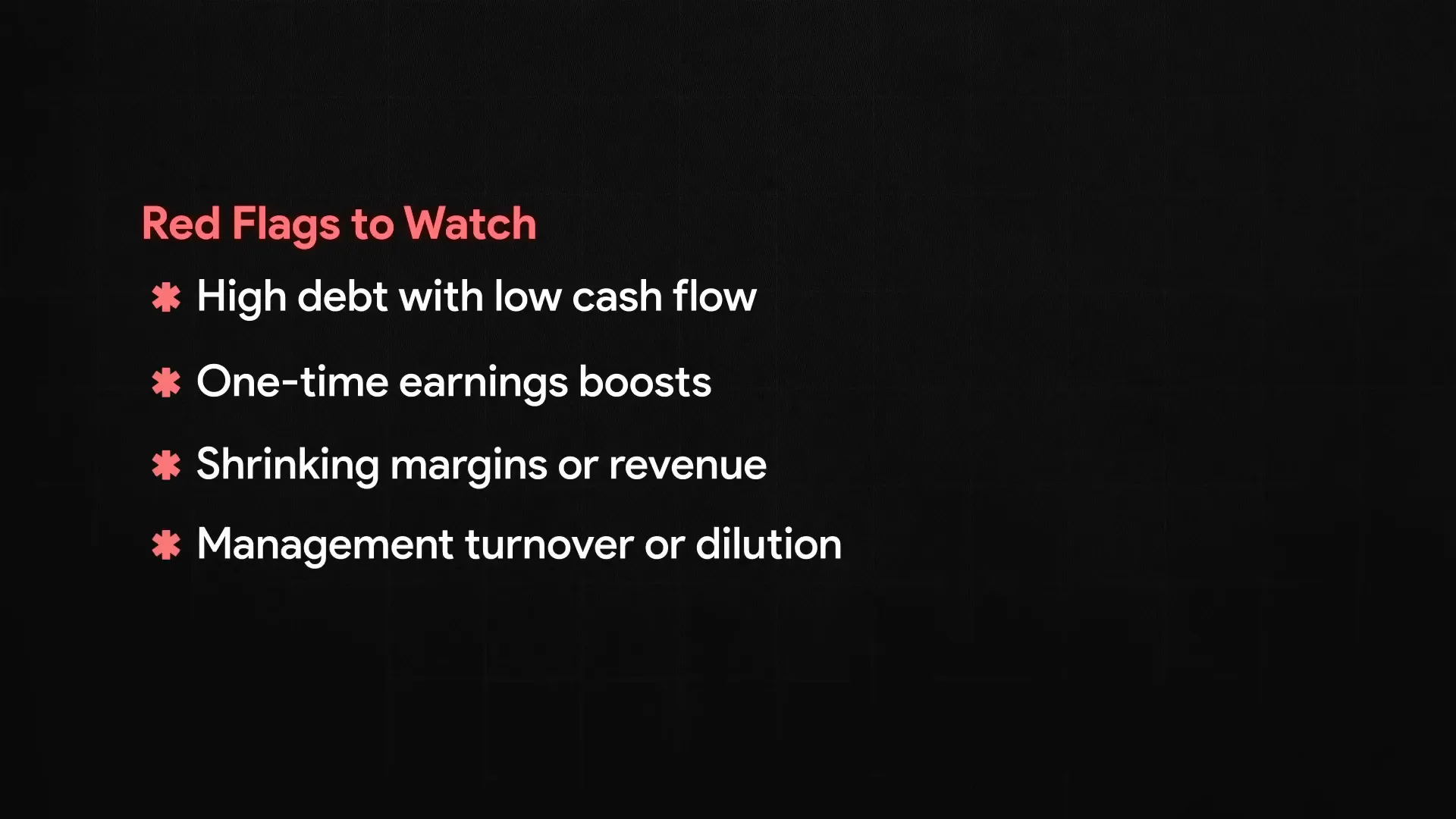 Stock valuation red flags and comparison with peers