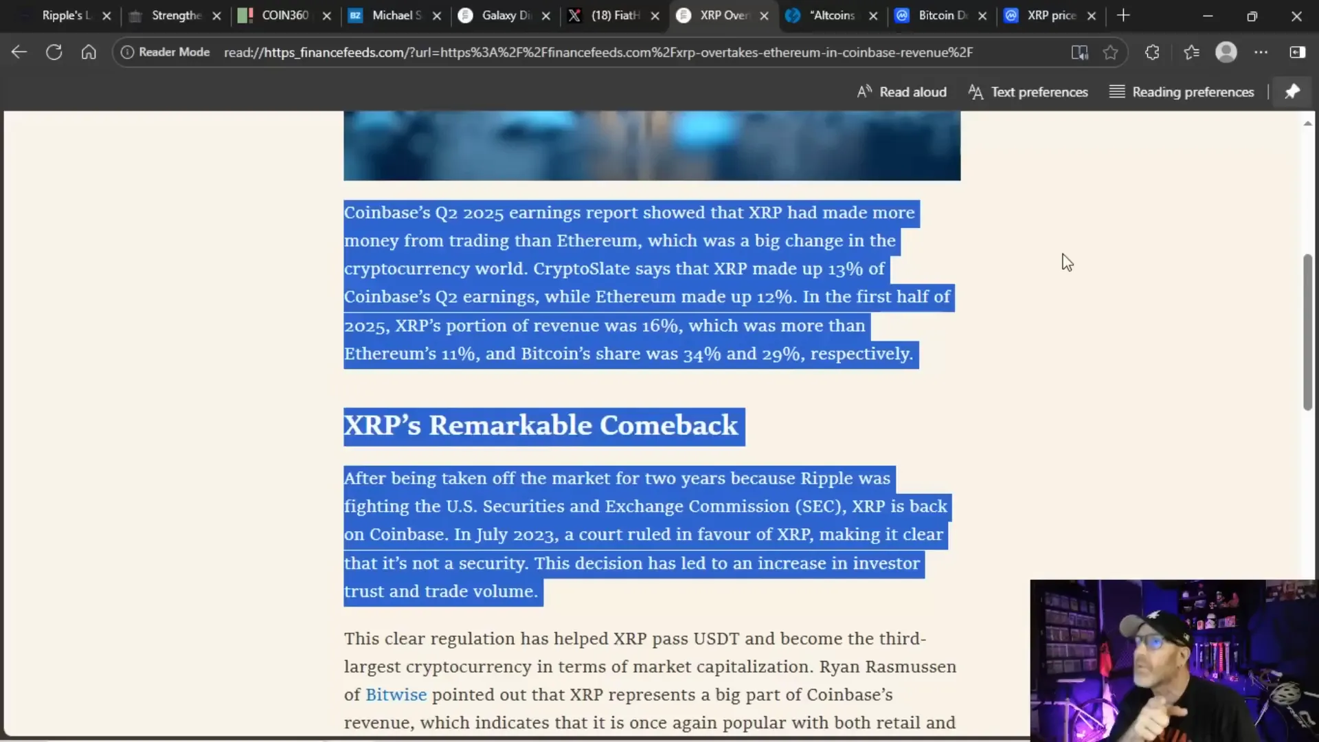 XRP overtakes Ethereum in Coinbase trading revenue