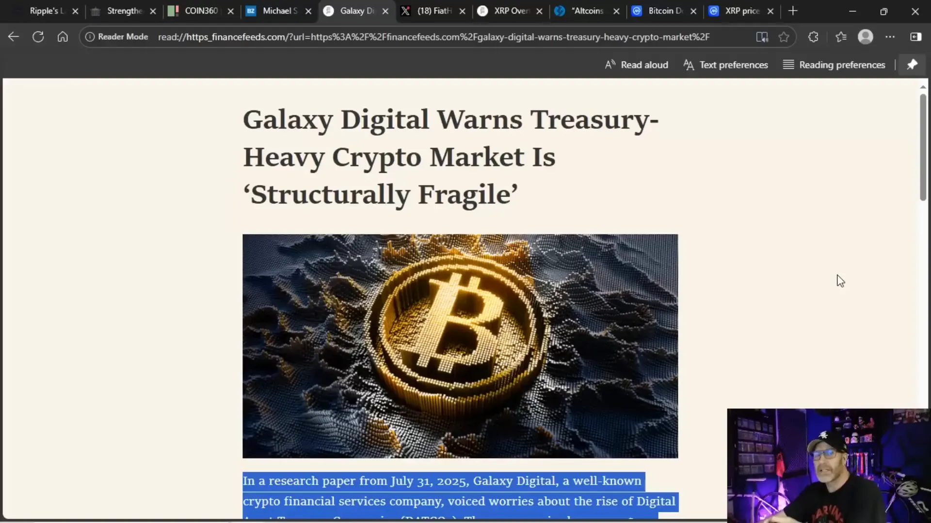 Galaxy Digital market warning report
