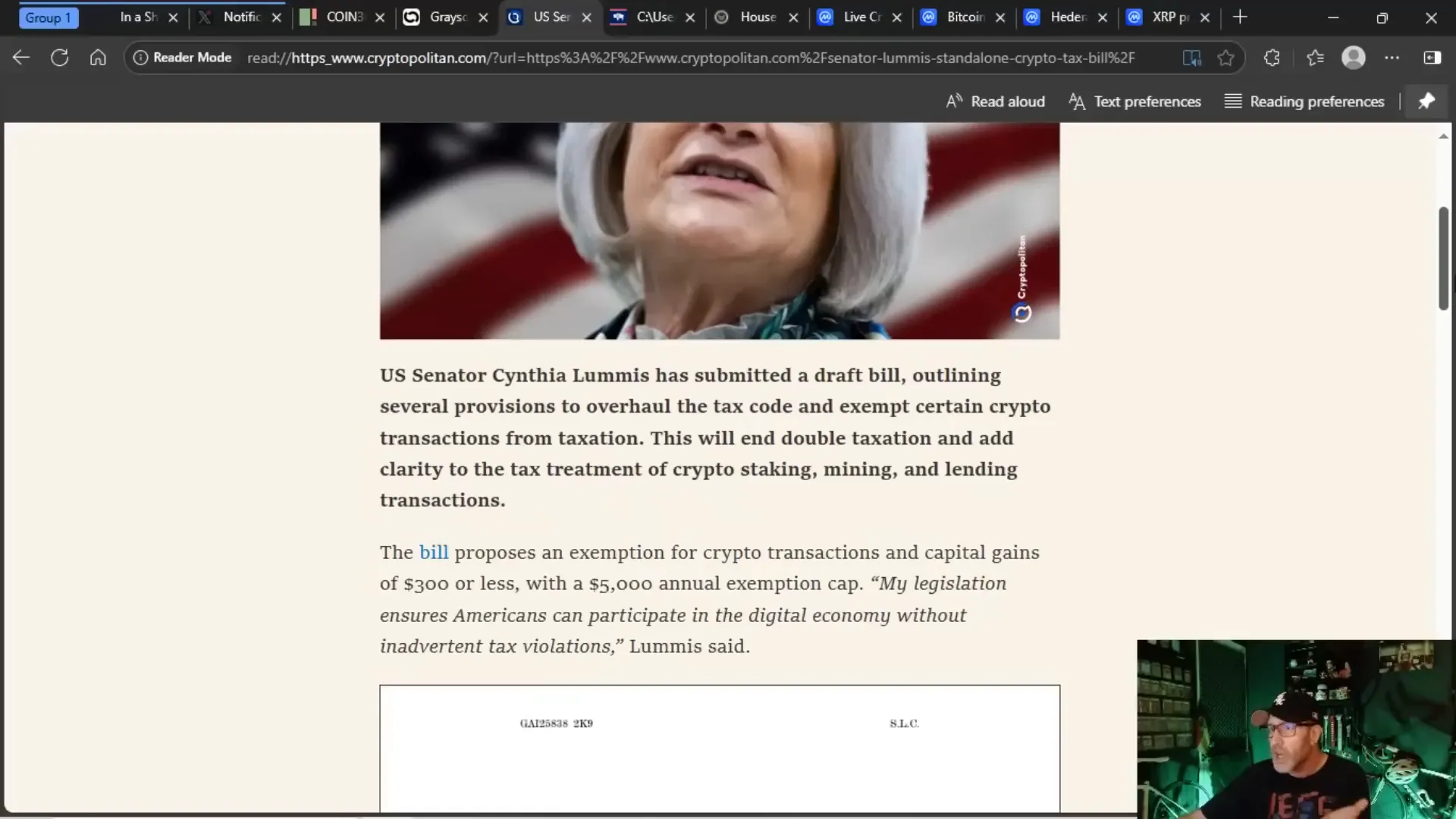 Senator Lummis crypto tax bill highlights