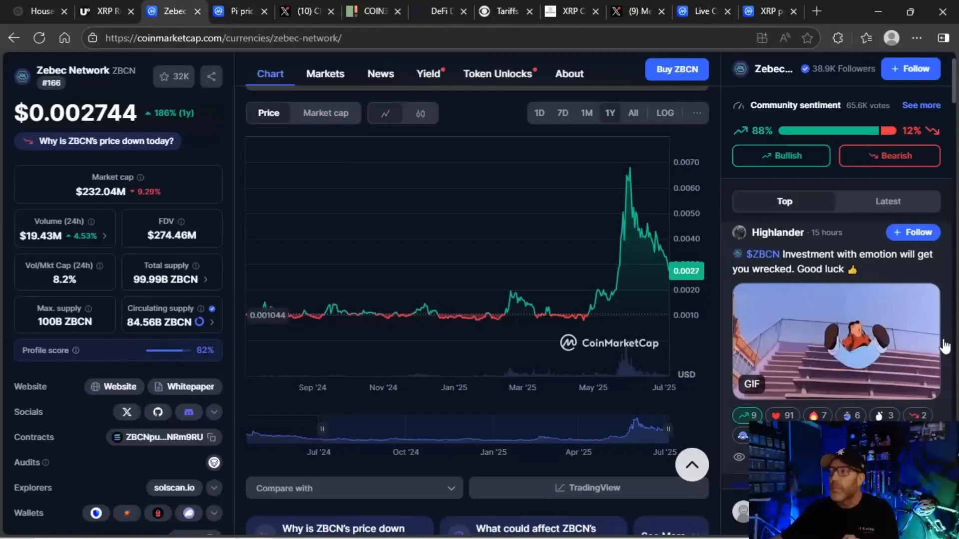 Zebec price falling after pump and dump
