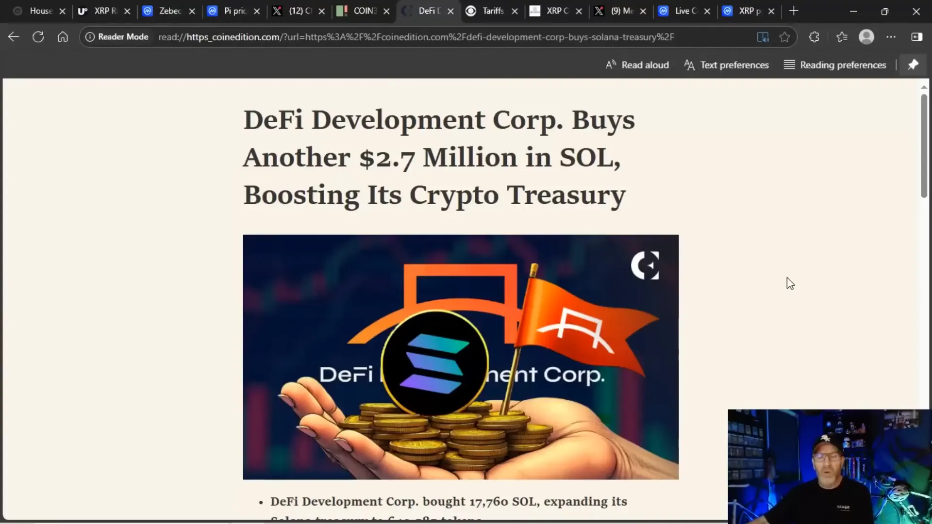 DeFi Development Corp acquires Solana tokens