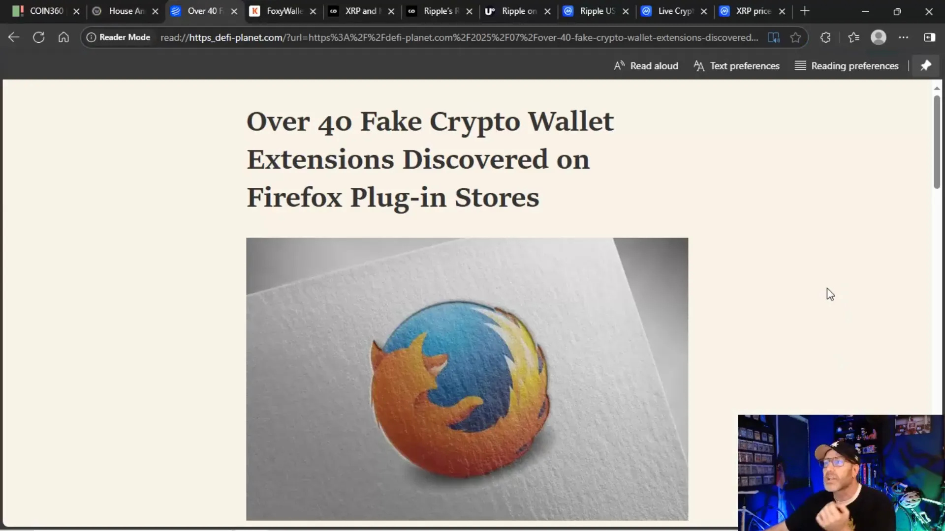 Fake crypto wallet extensions warning on Firefox
