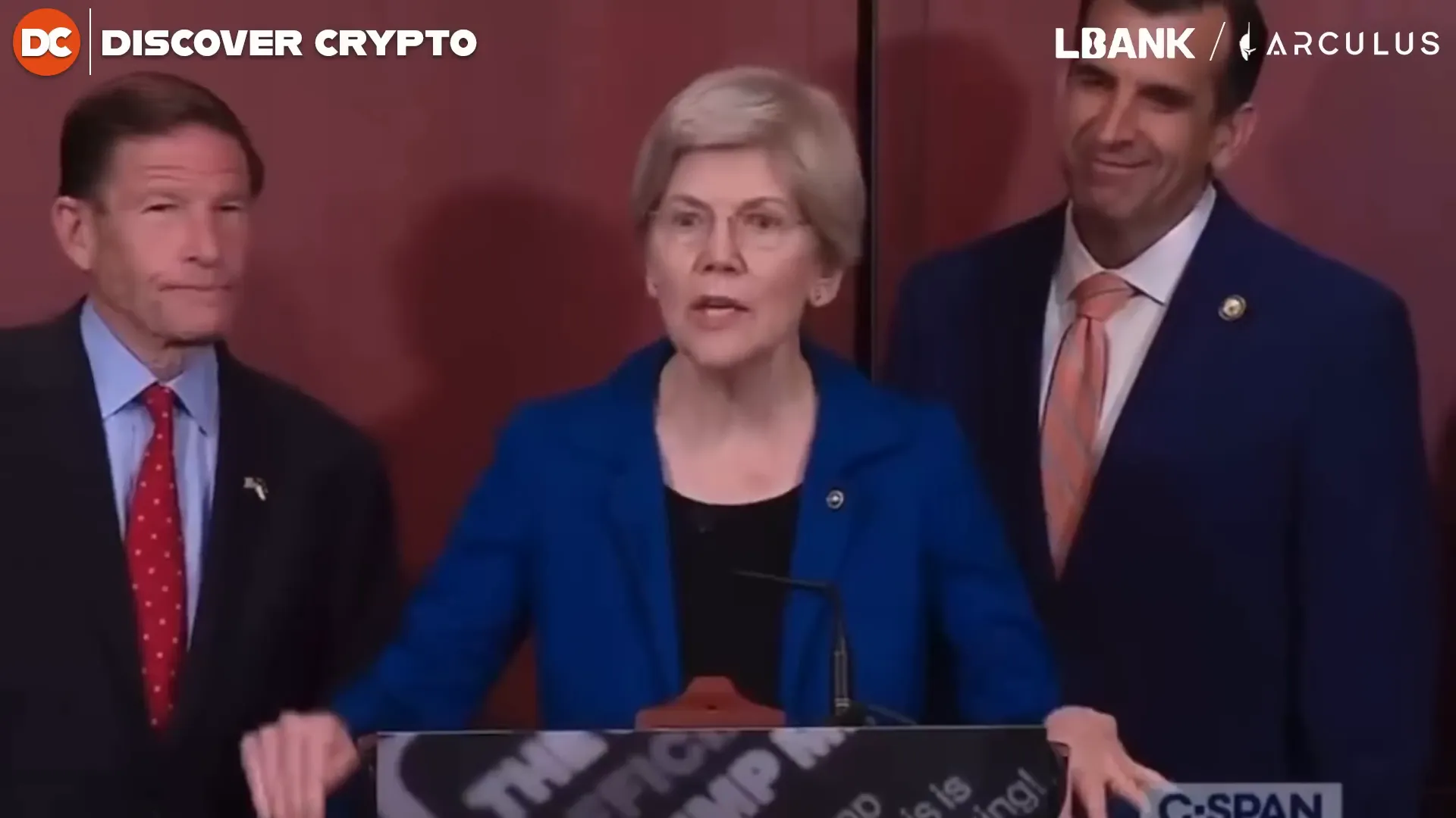 Elizabeth Warren speaking out against Donald Trump's crypto dinner, calling it corruption