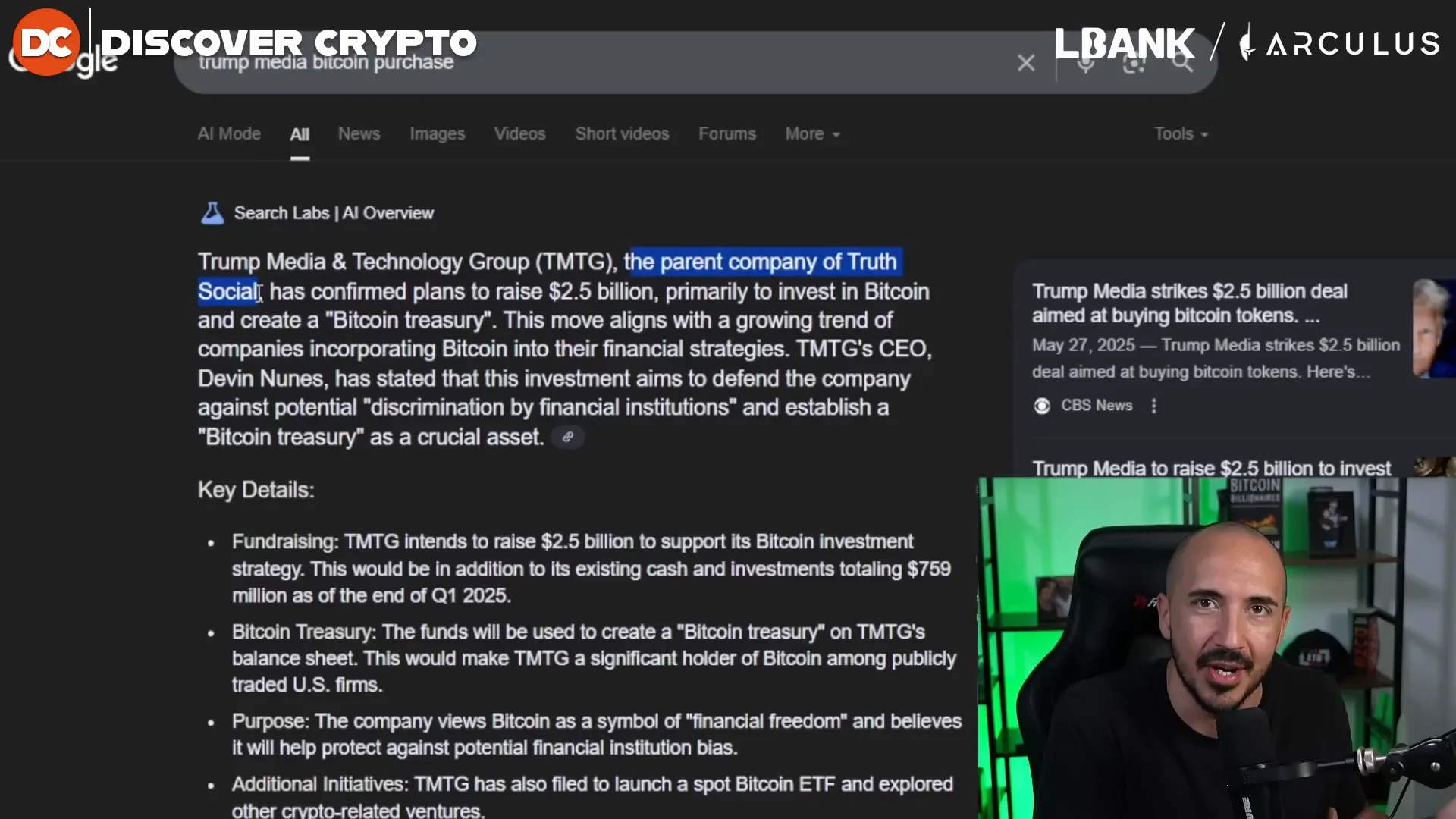 Trump Media's plan to raise $2.5 billion to invest in Bitcoin and create Bitcoin treasury