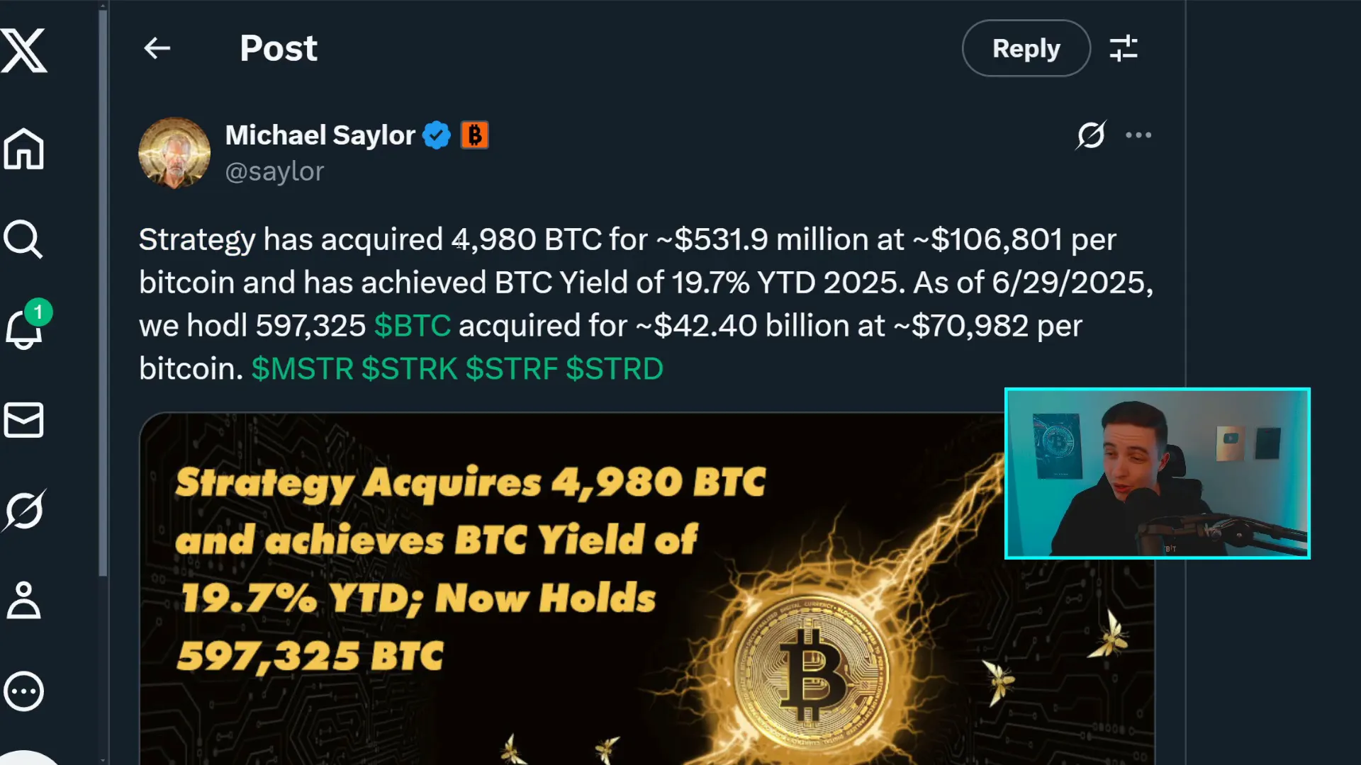 Bitcoin purchase announcement by Strategy