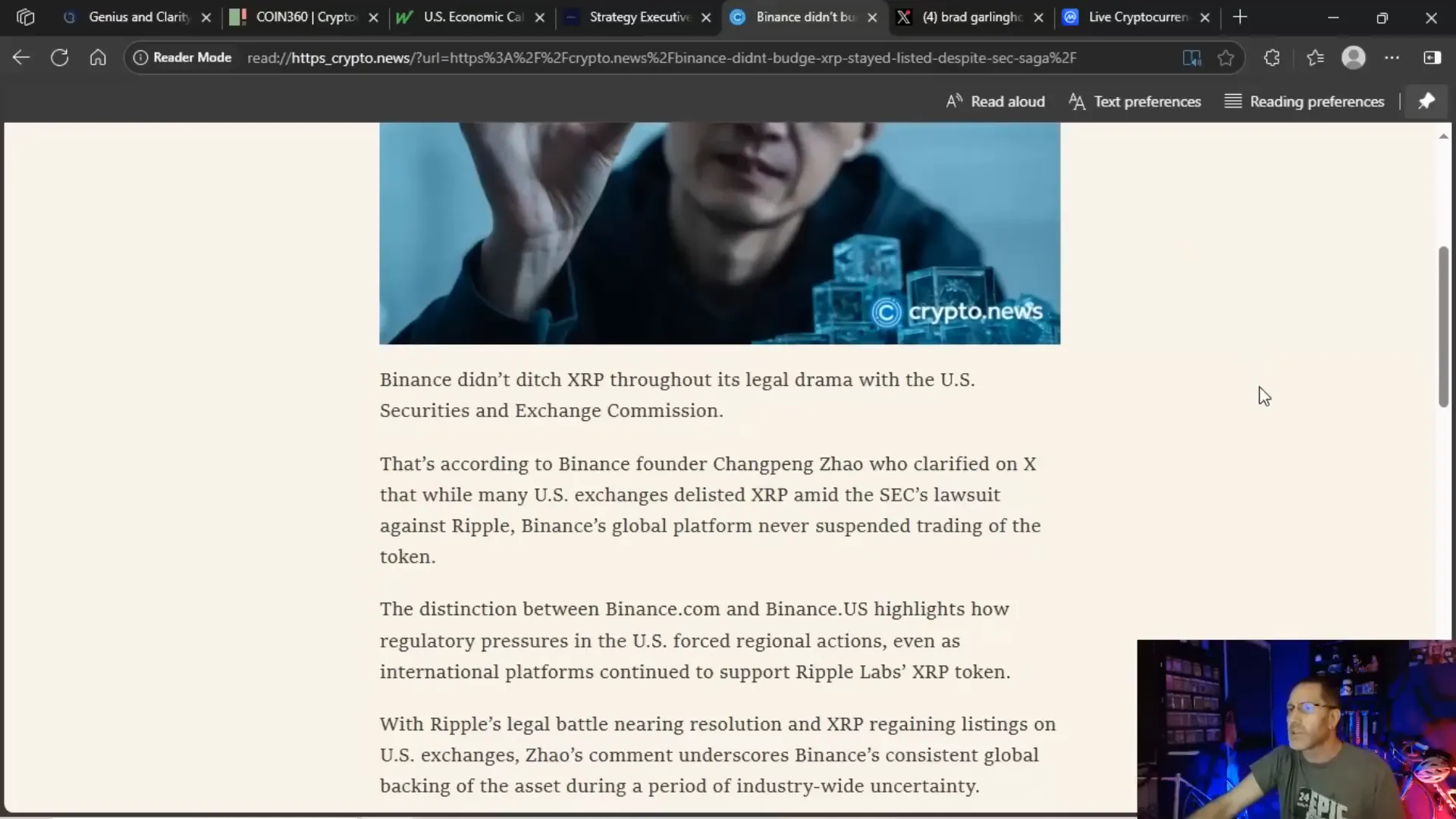 CZ defending Binance's decision to keep XRP listed