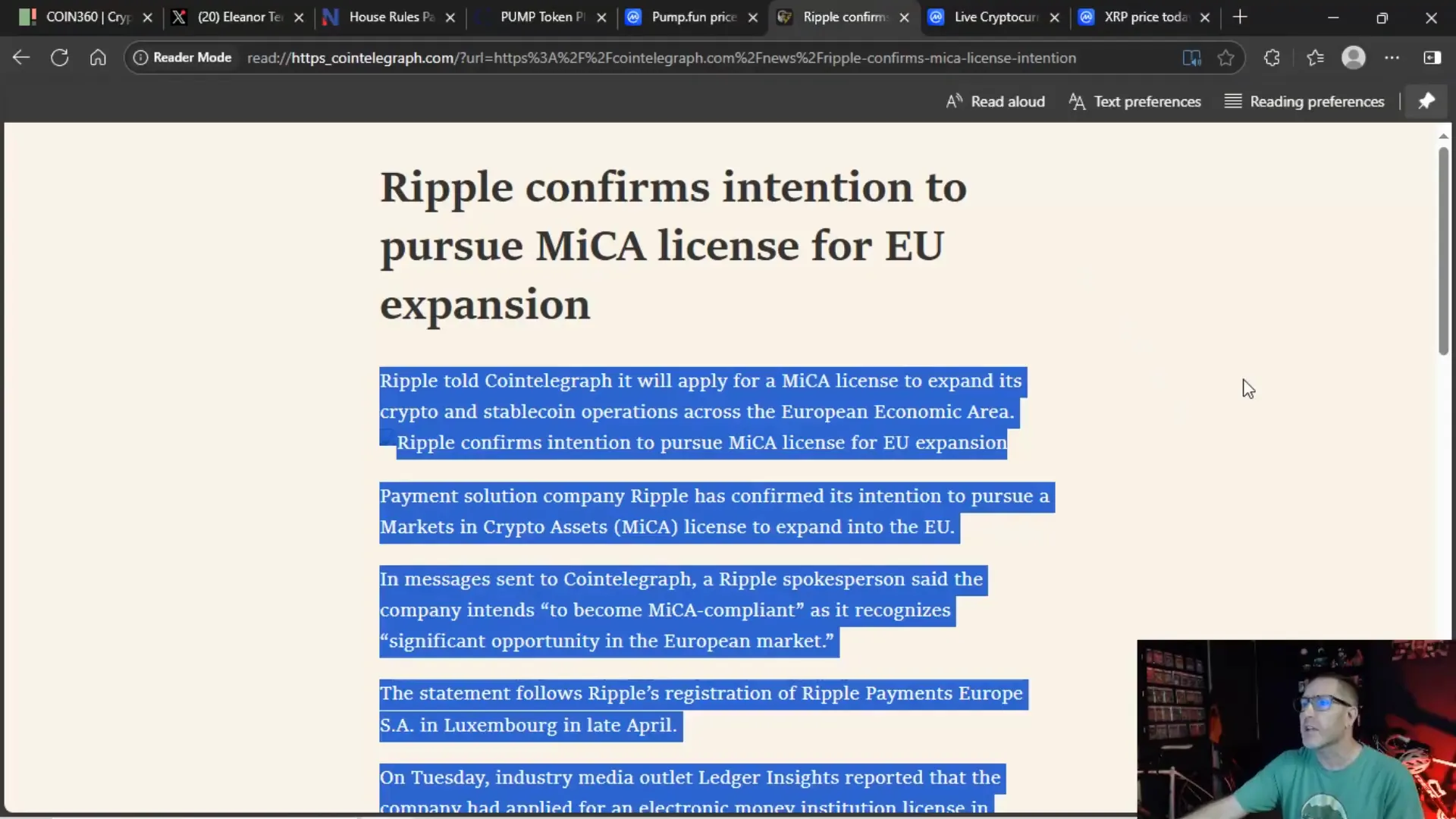 Ripple confirms intention to pursue MICA license in the EU