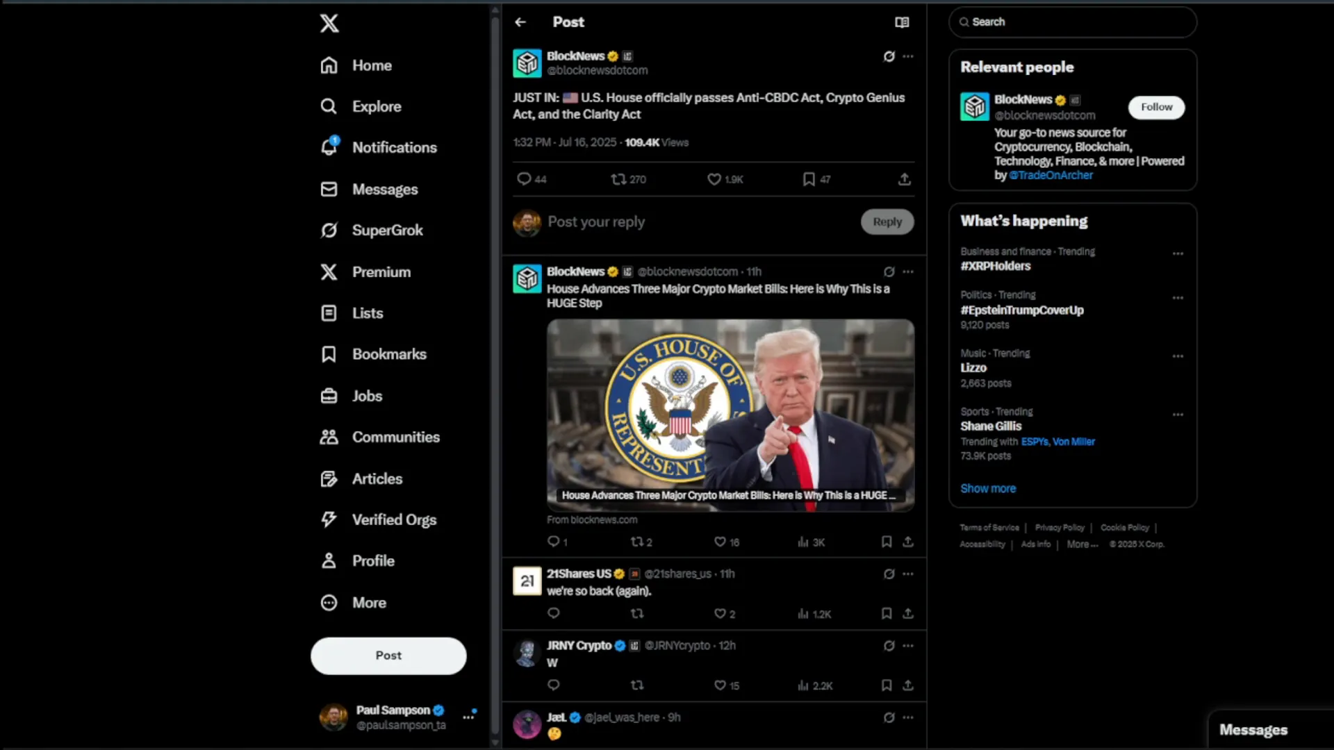 U.S. Capitol Hill crypto legislation news