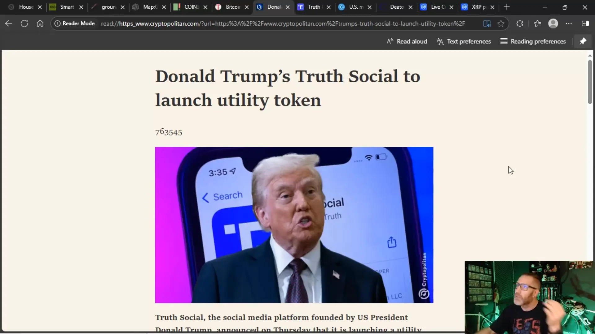 Trump's True Social utility token announcement