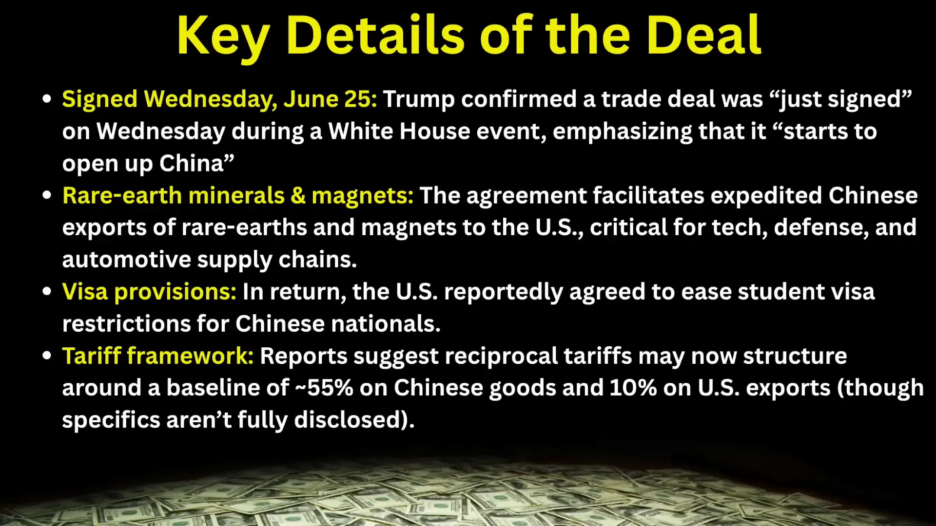 Trump and China trade deal signing event