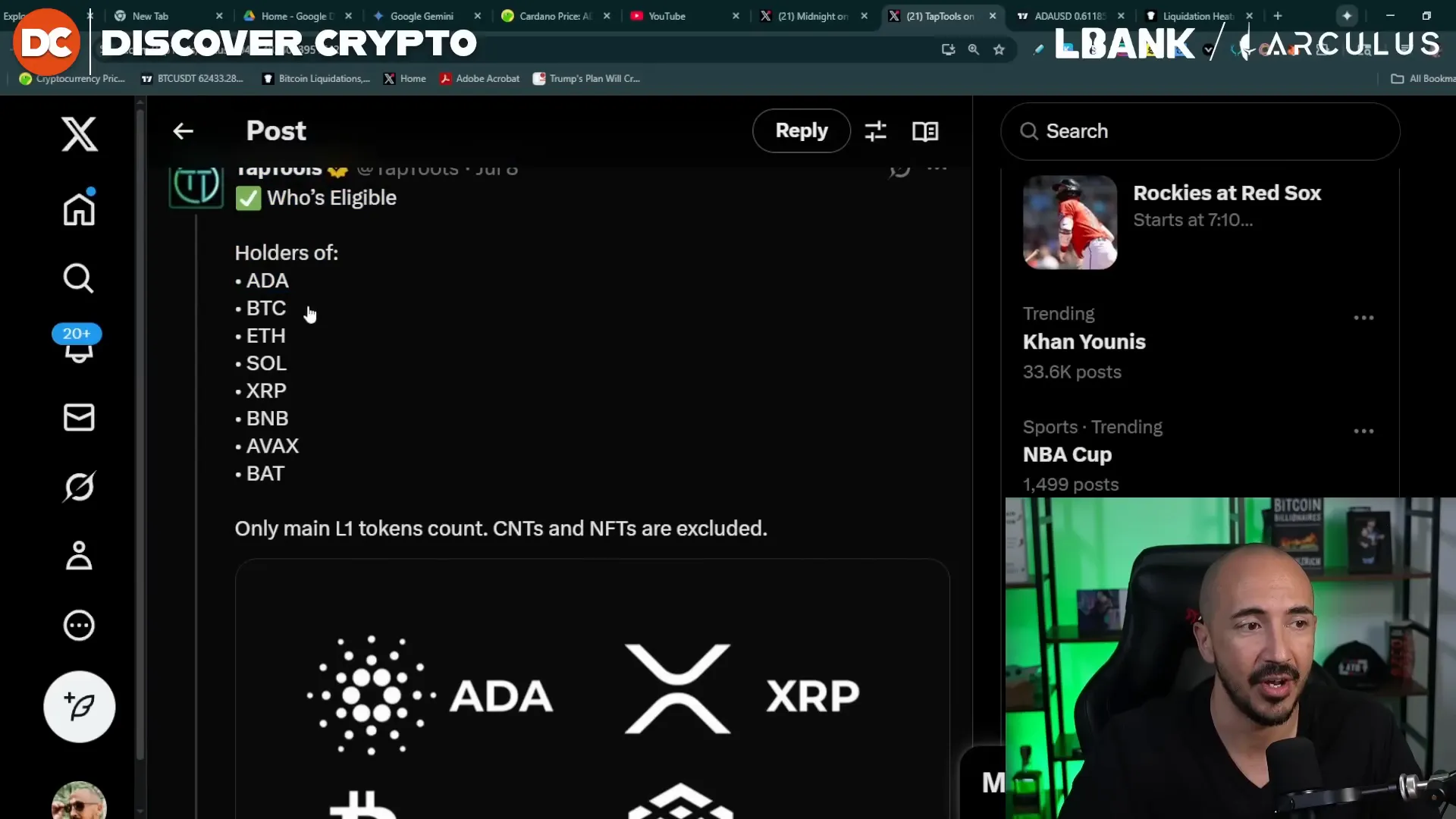 List of eligible blockchains for Midnight airdrop