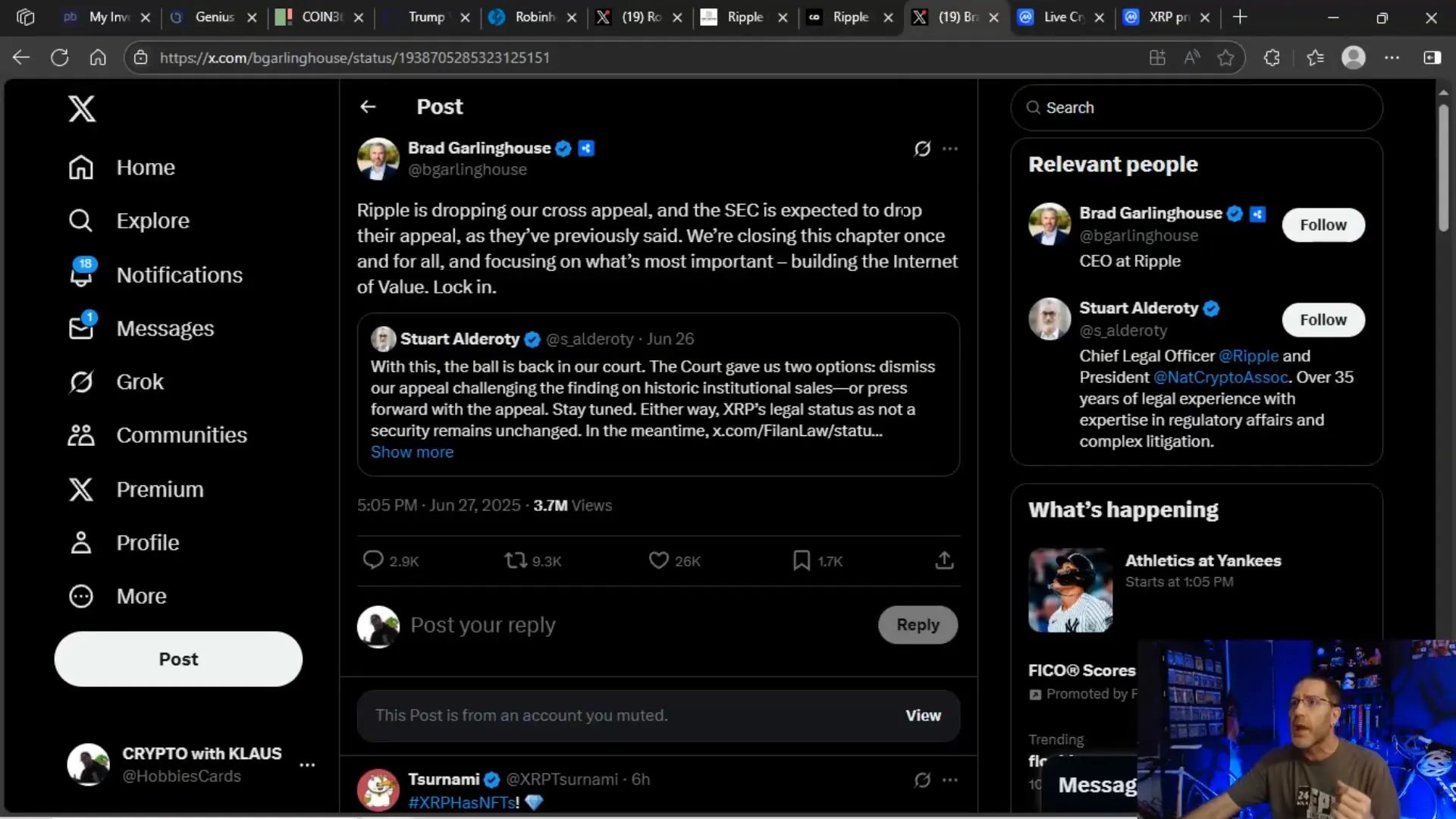 Brad Garlinghouse announces dropping cross appeal and case closure