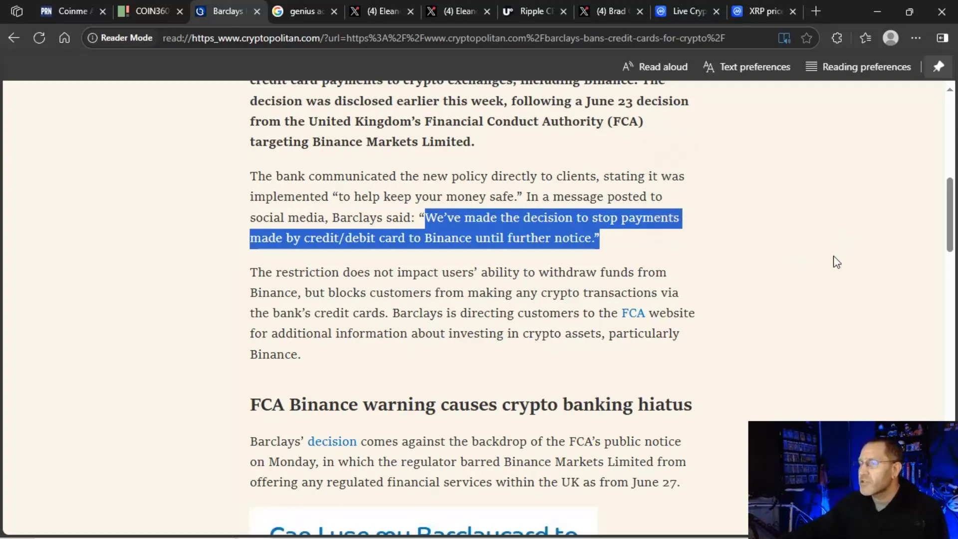 Barclays Bank bans credit card crypto transactions