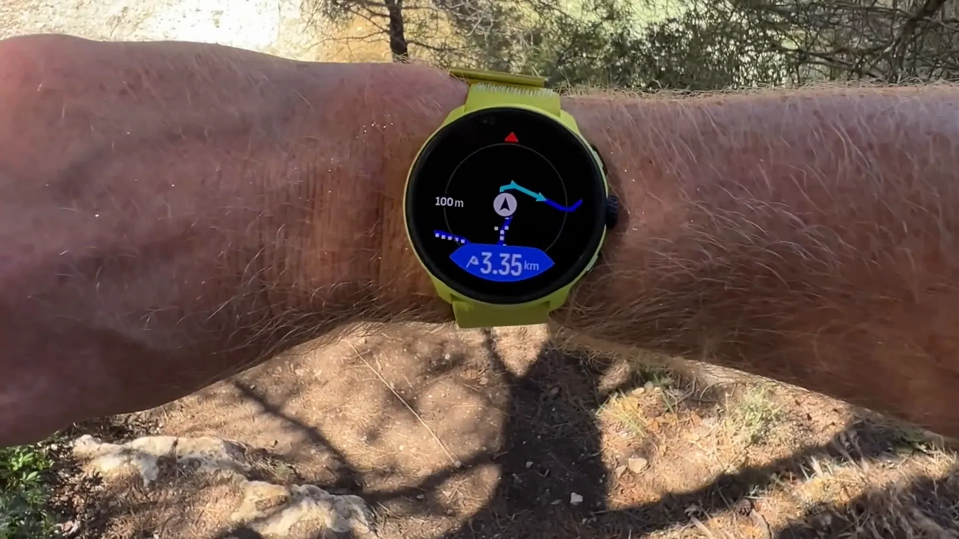 Suunto Run breadcrumb navigation following a Strava route