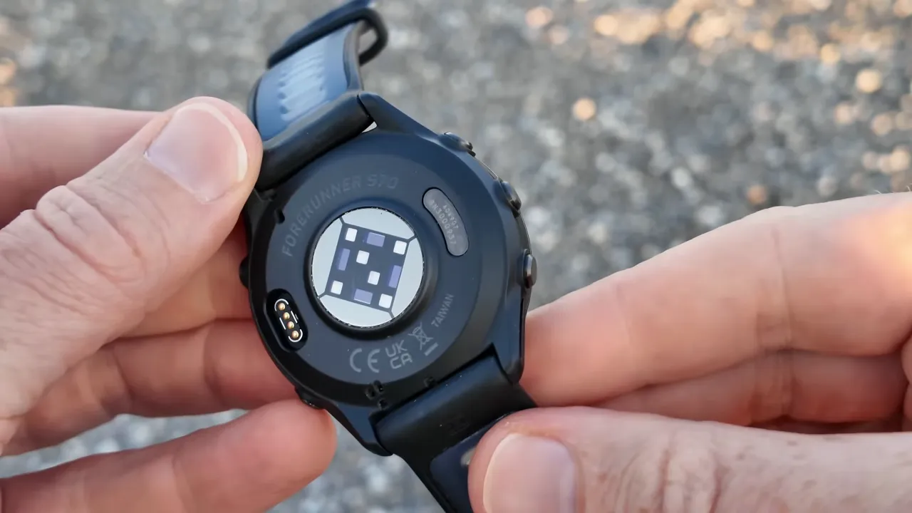 ECG setup and Gen 5 optical sensor on the back of the watch