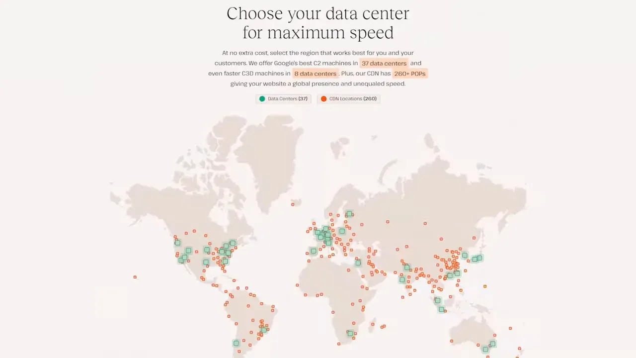 Choosing data centers and scaling explanation in the kinsta dashboard
