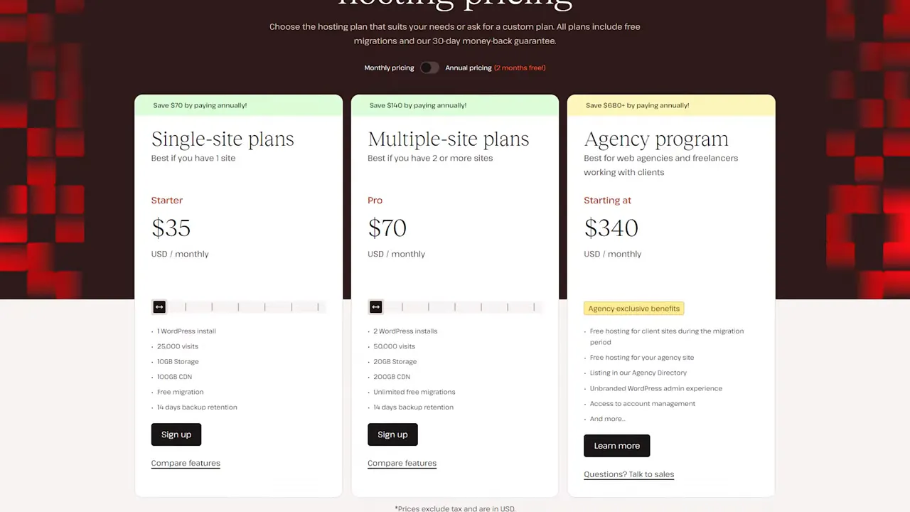 Kinsta pricing tiers explained on-screen