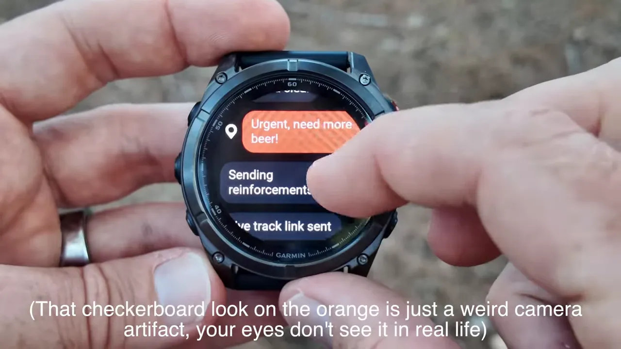 On-screen typing on the garmin fenix 8 pro keyboard
