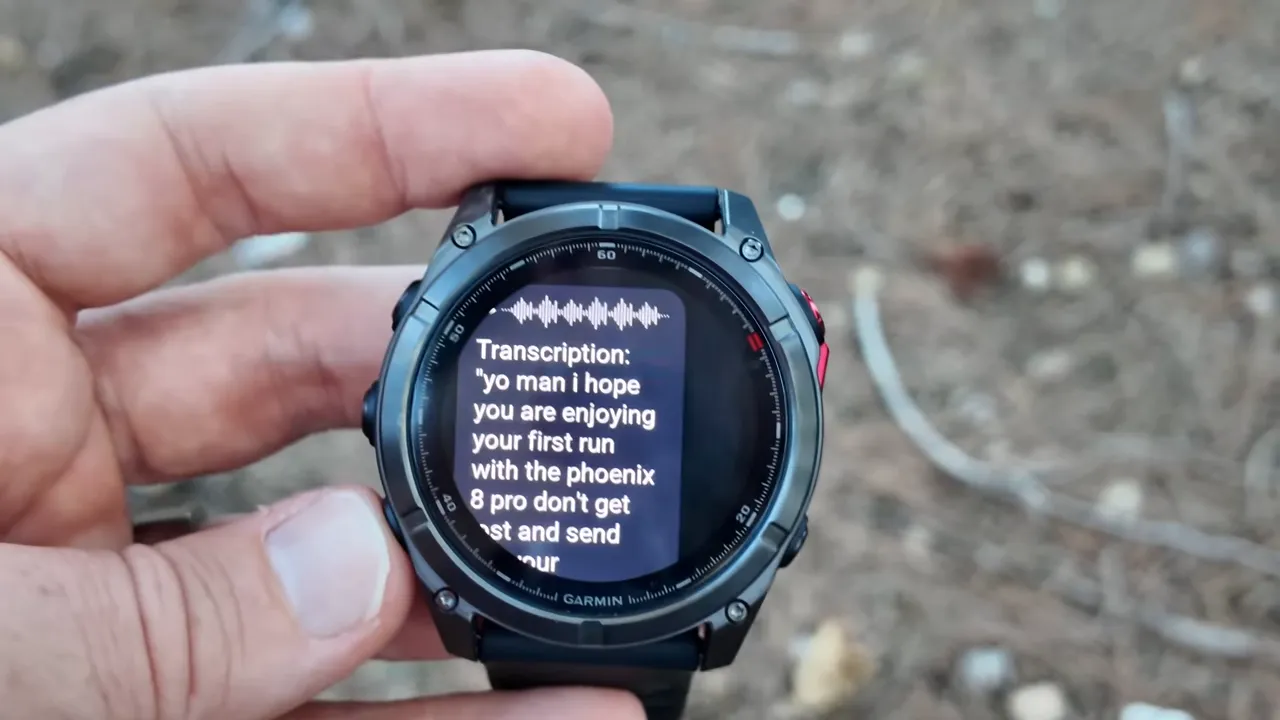 Voice message notification and playback on the garmin fenix 8 pro