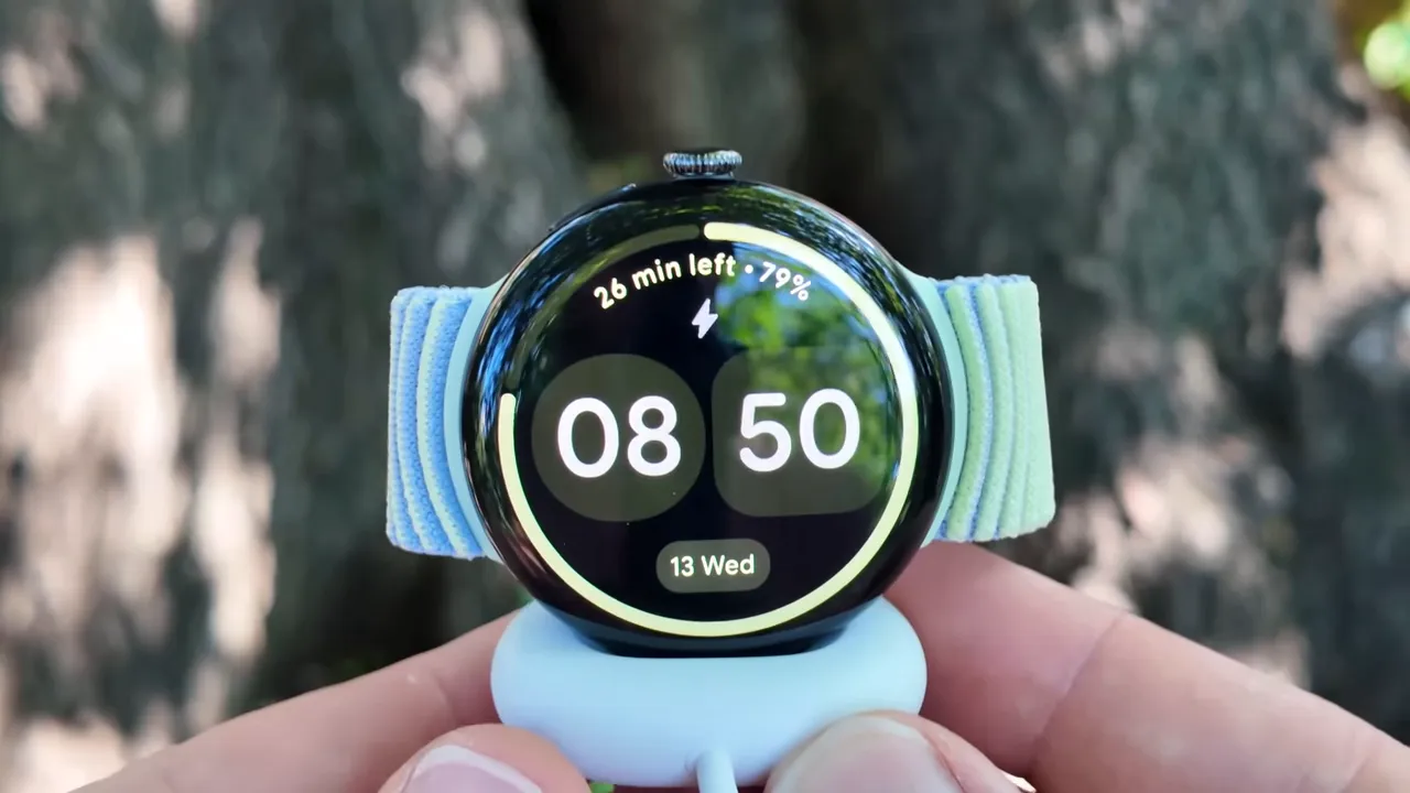 Pixel Watch 4 straps removed showing service screws