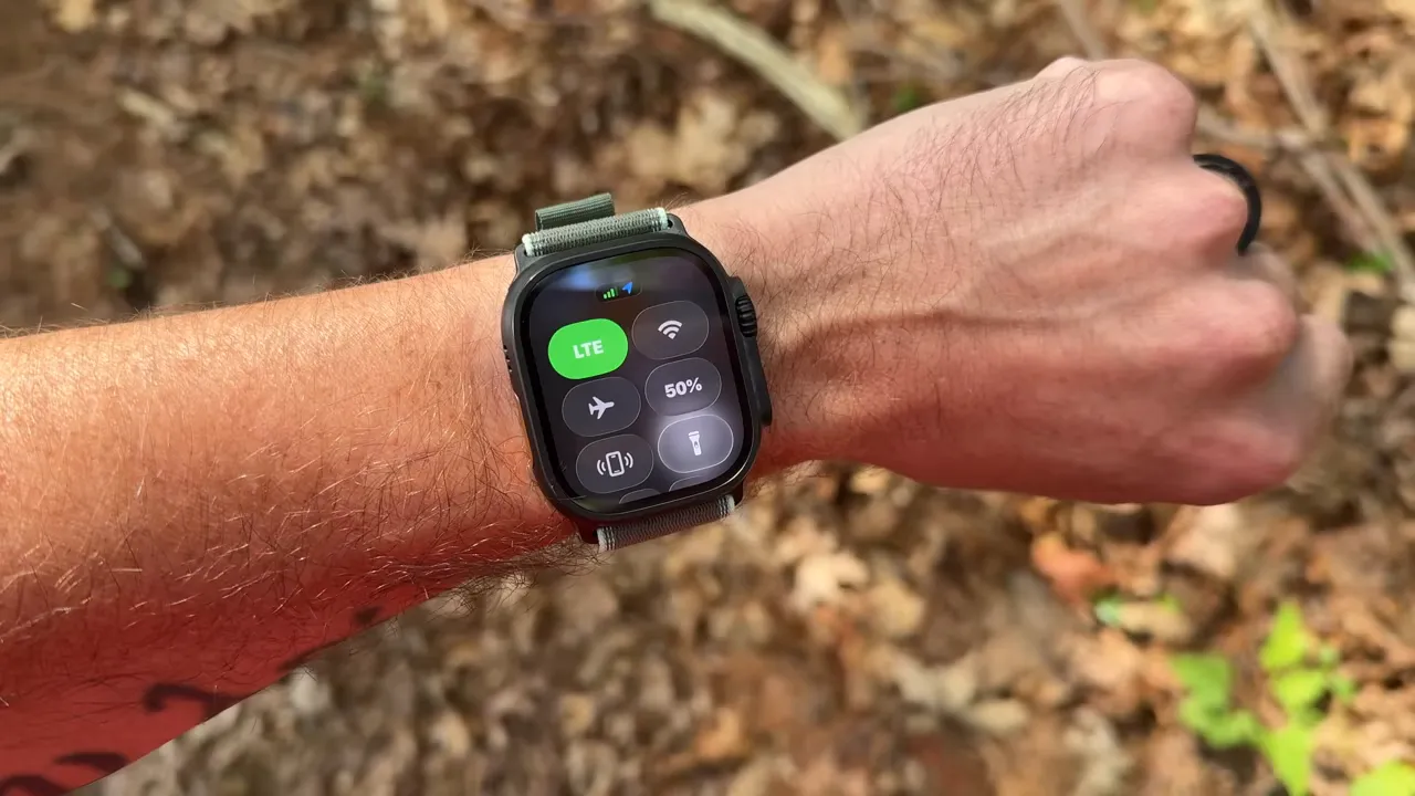 Watch showing satellite SOS message instructions