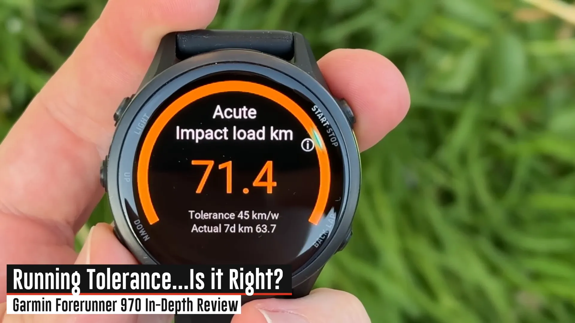 Running tolerance screen on Garmin Forerunner 970