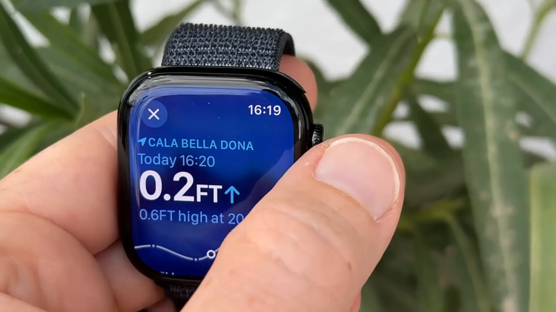 Tide information displayed on Apple Watch 