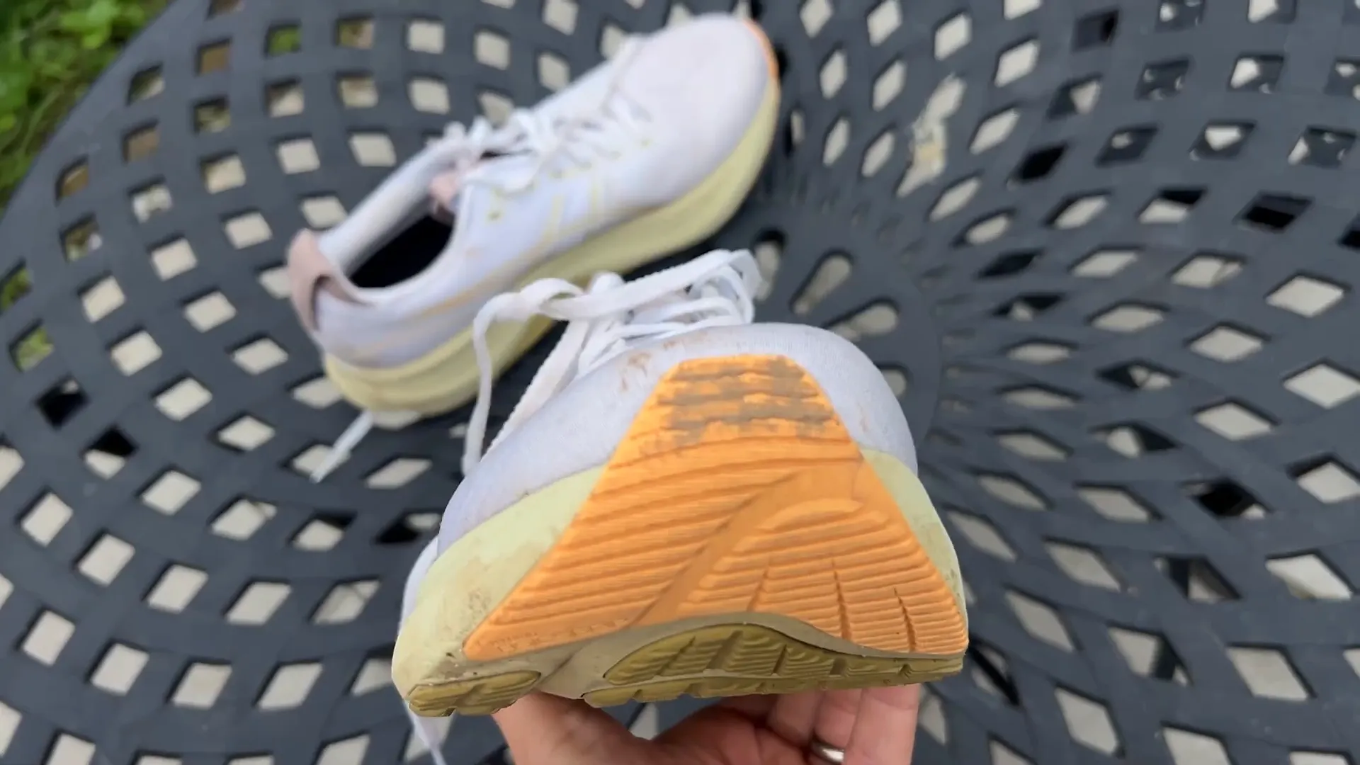 Asics Gel Kayano 32 on pavement showing sturdy outsole