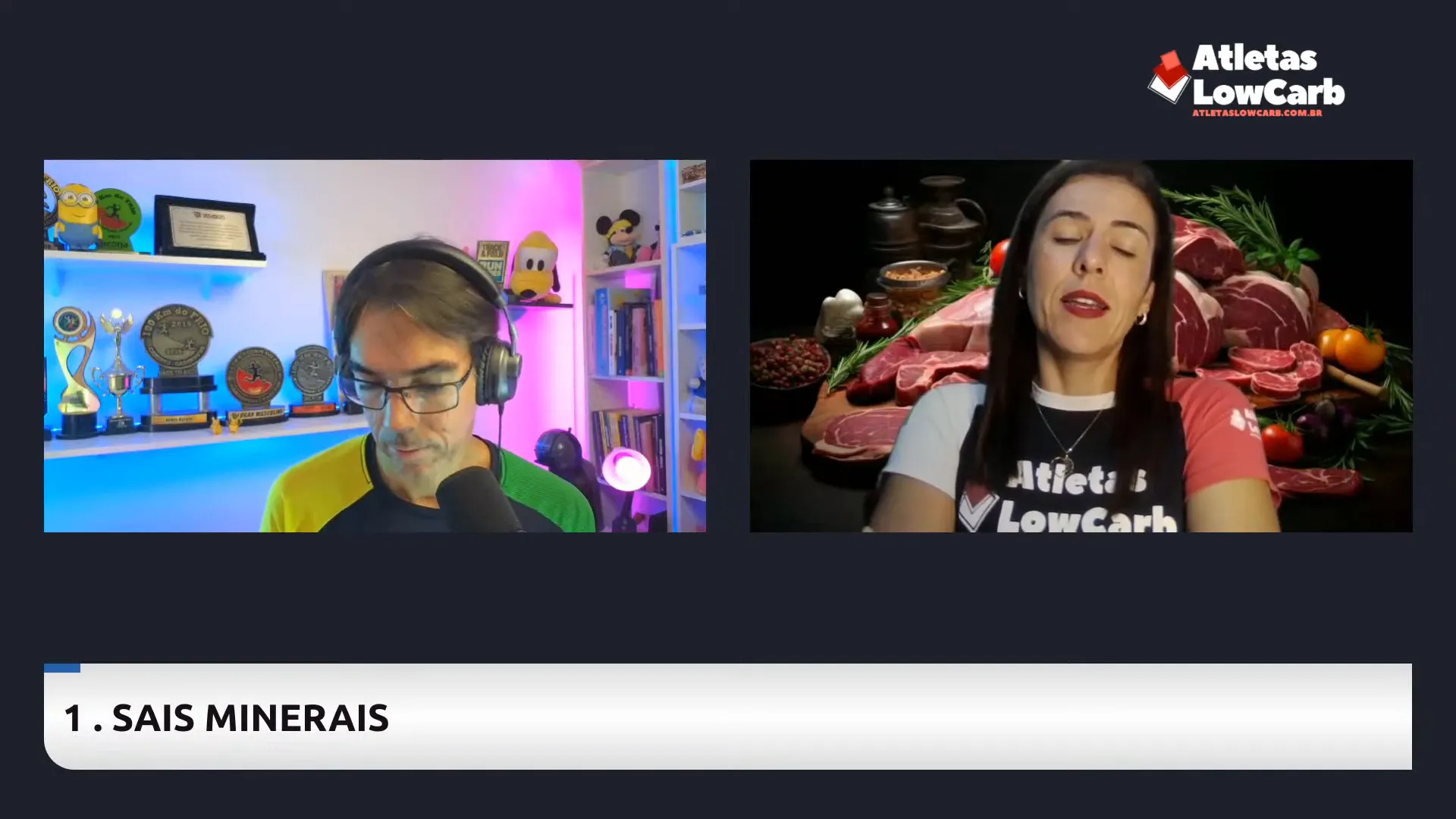 Maria Vitória com sais durante a maratona
