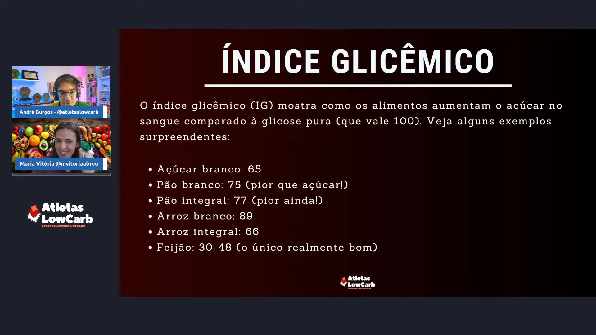 Comparação do índice glicêmico entre alimentos brancos e integrais