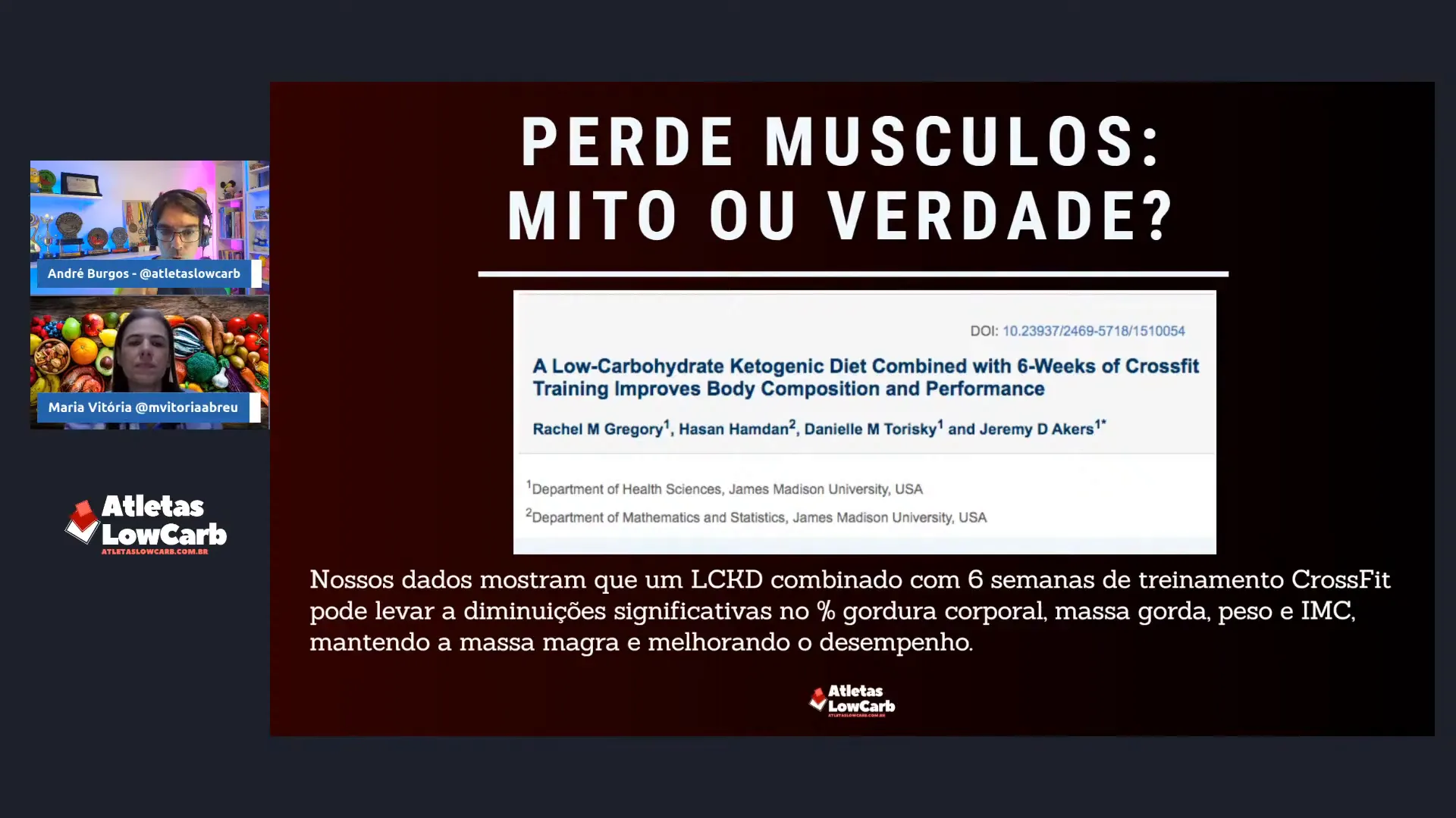 Estudo com atletas Crossfit em dieta cetogênica