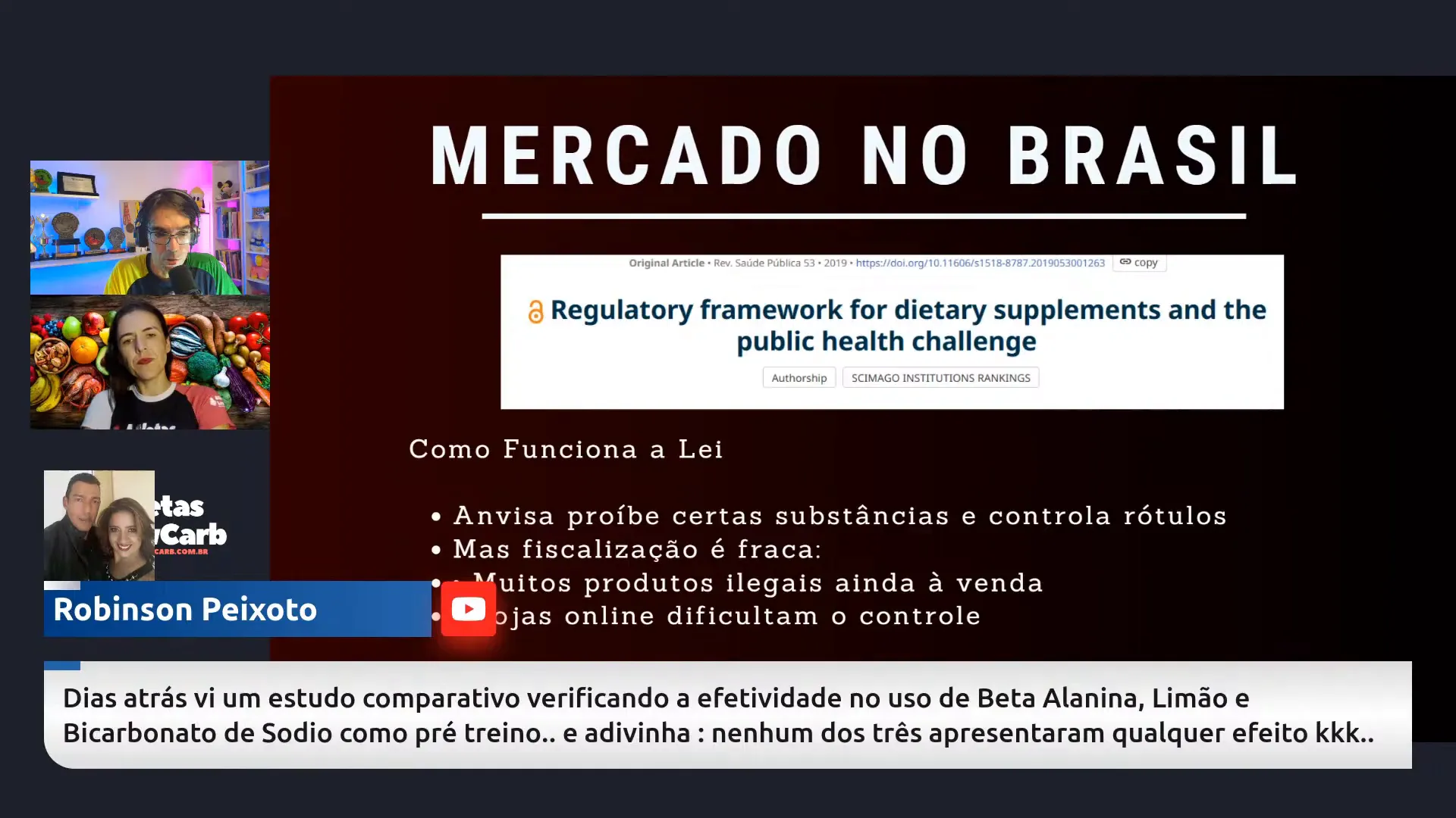Discussão sobre betalanina e bicarbonato como suplementos