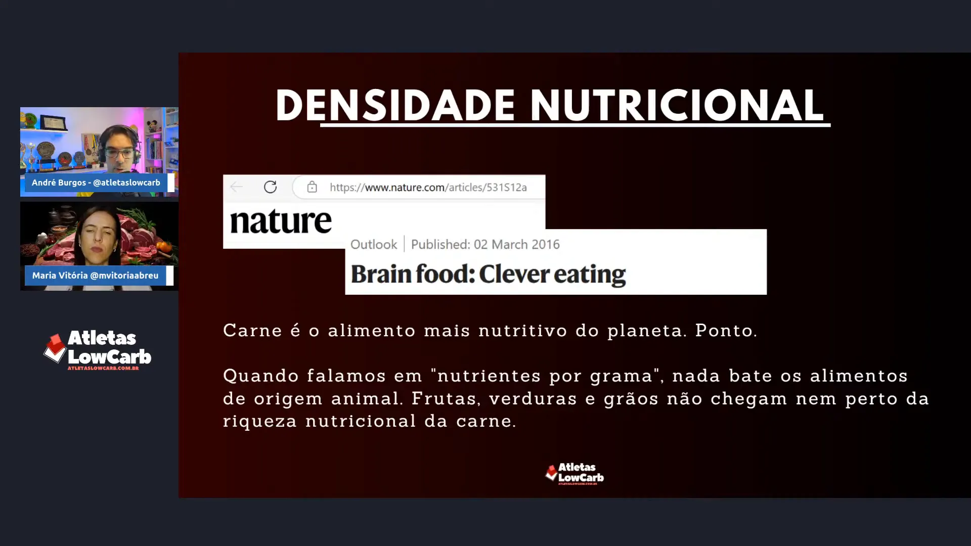 Densidade nutricional da carne comparada a vegetais